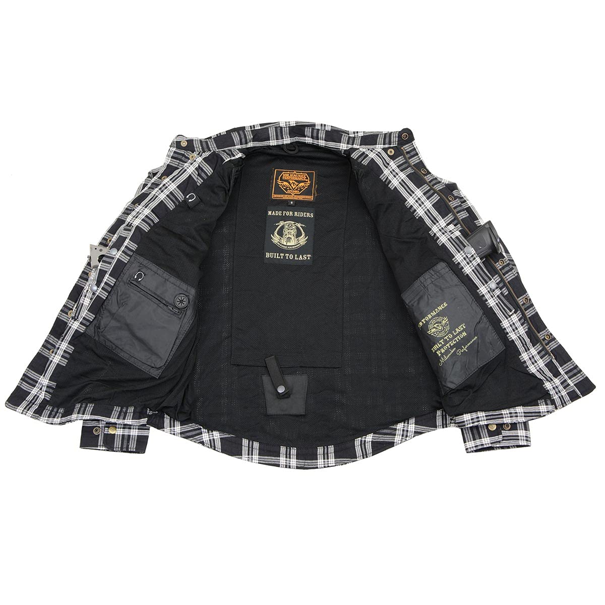 Milwaukee Leather MPM1643 Men's Plaid Flannel Motorcycle Shirt with CE Armor - Aramid Fiber Reinforced for Safety | Perfect for Biking, Riding & Outdoor Adventures