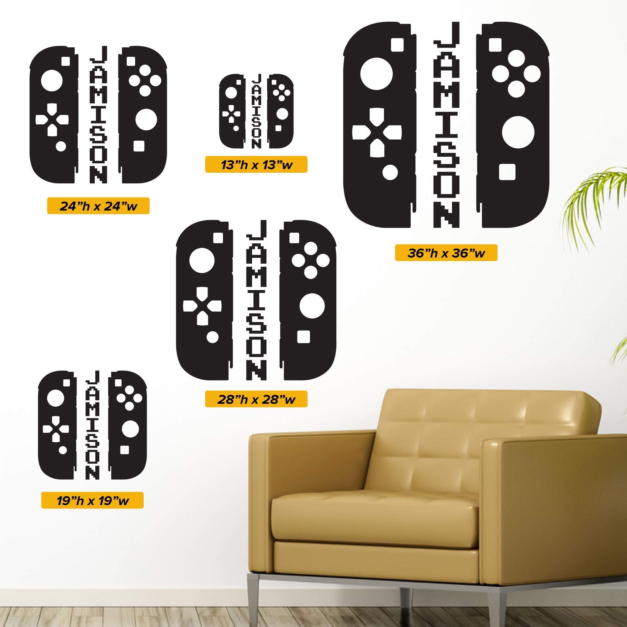 Custom Name Video Game Controller Wall Decal - Gamer Room Decor for Teens