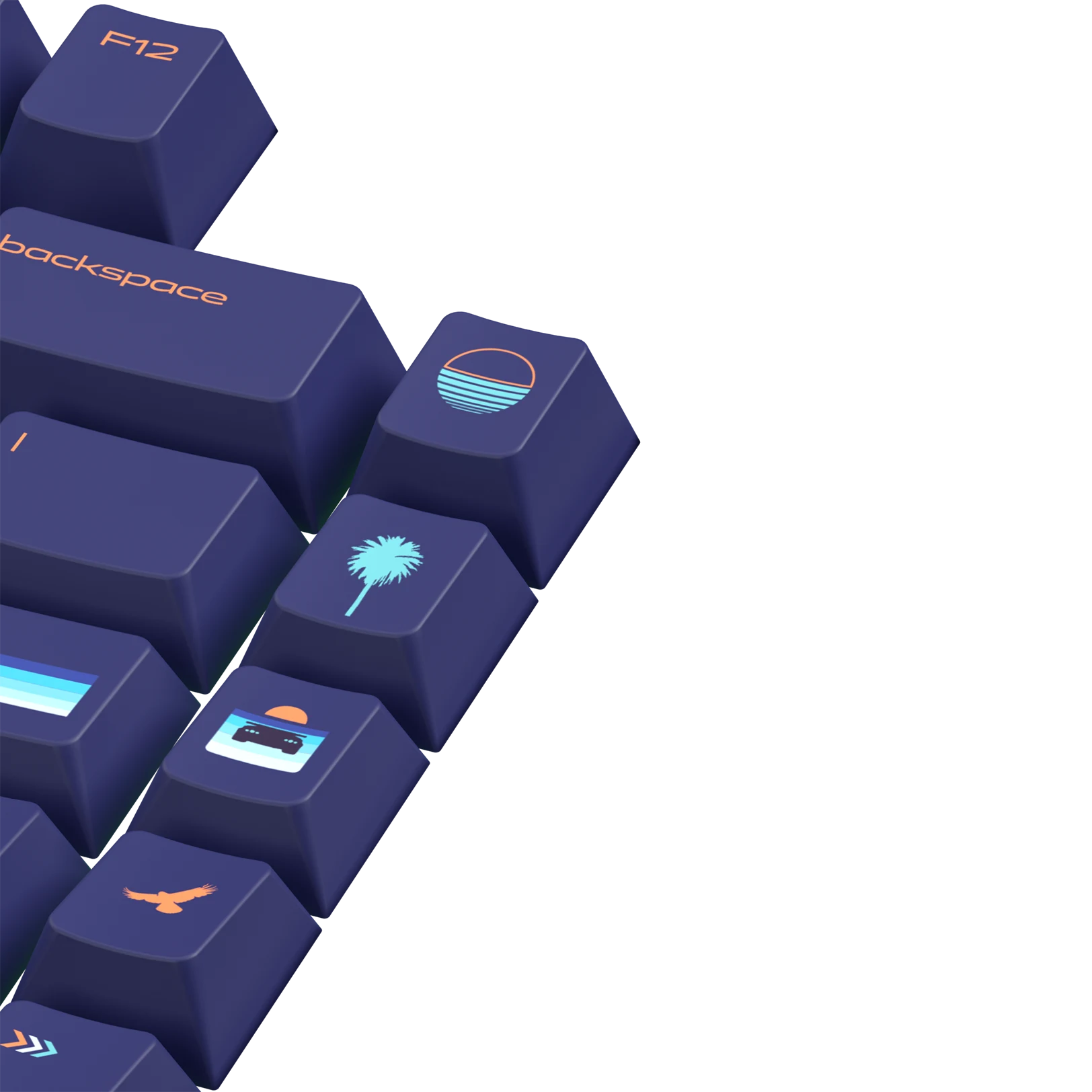 Synth Sunrise Limited Edition Keycaps - Custom Mechanical Keyboard Keycaps for Gaming & Typing - Perfect for PC, Mac, and Laptop Enthusiasts