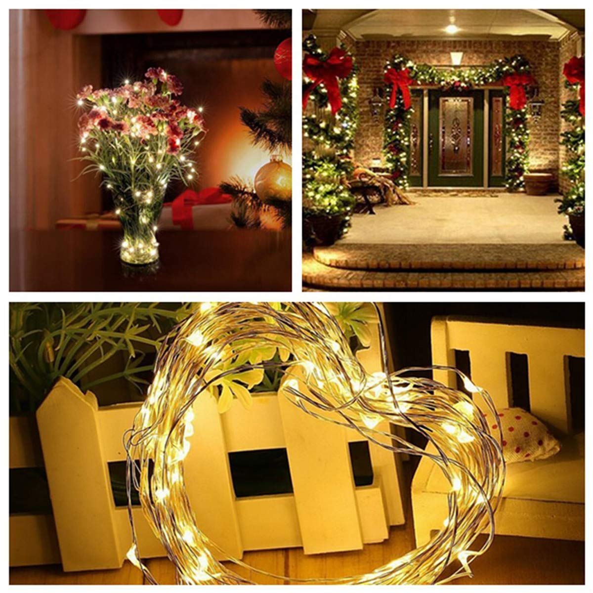 300LED Christmas Tree String Lights 99FT - Silver Wire Warm White Dimmable Fairy Lights with Remote Control, UL Certified Plug - Perfect for Indoor Outdoor Christmas Decor, Wedding, Party & Home Decoration