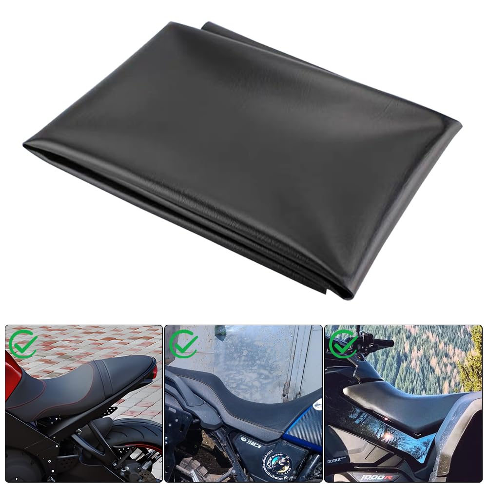 Universal Waterproof Motorcycle Seat Cover - DIY Leather Protector for ATV, Scooter & Bicycle (39x27in) - Outdoor Riding Gear