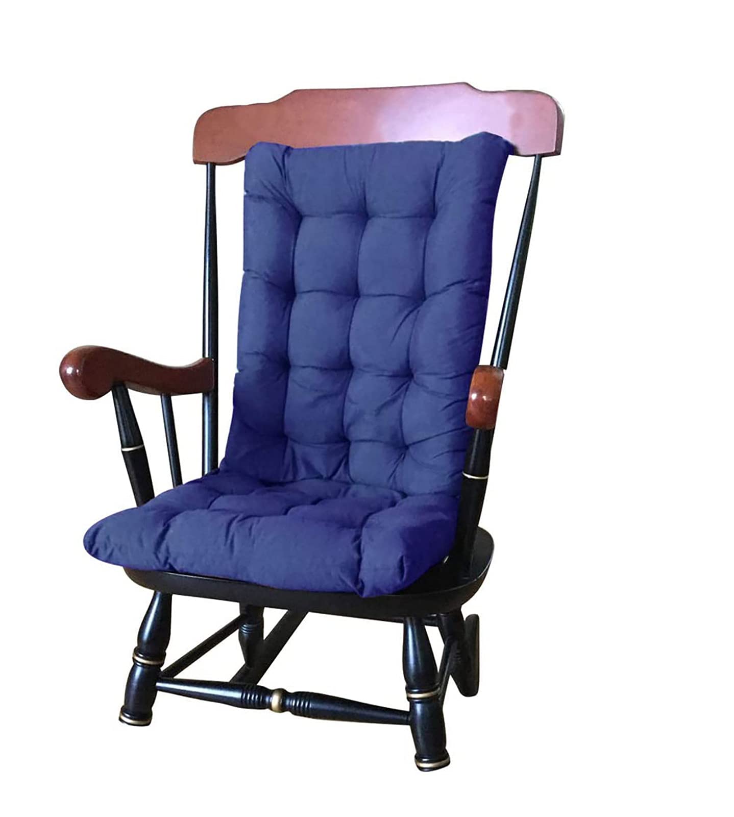 Premium Non-Slip Rocking Chair Cushion Set - Indoor/Outdoor Seat & Back Cushions with Secure Ties - Comfortable Patio Furniture Cushion for Swing Bench, Chaise Lounge & Rocking Chairs (Blue) - Perfect for Porch, Garden & Backyard Relaxation