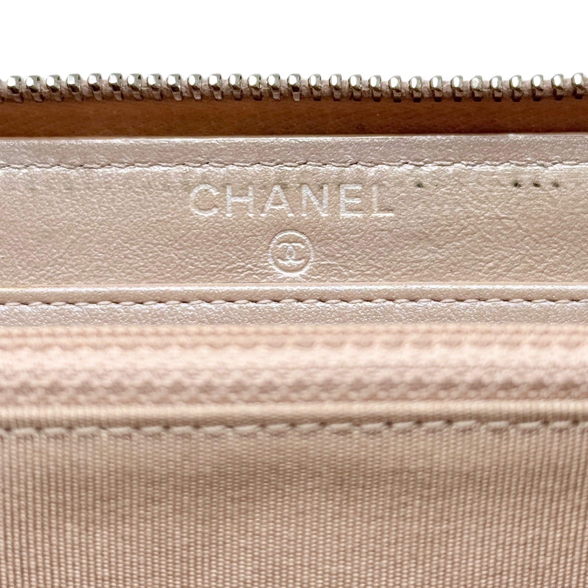 Chanel 17B Rose Gold Chevron Zip Wallet - Luxury Designer Wallet for Women | Perfect for Everyday Use, Travel & Special Occasions