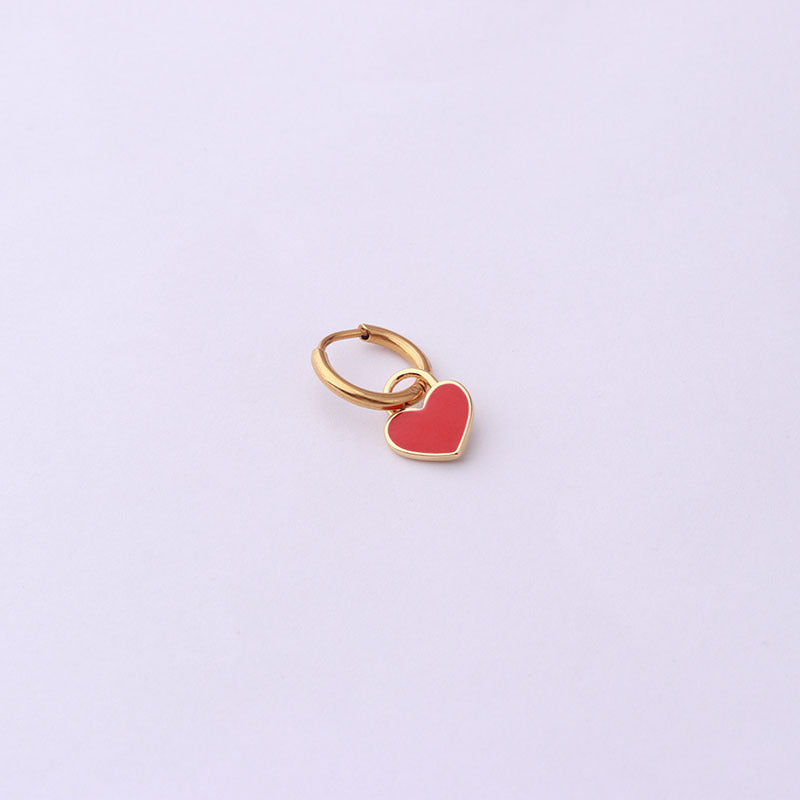 16G Surgical Steel Hoop Earrings with Enamel Dangling Design | Hypoallergenic Body Jewelry for Women | Perfect for Parties, Weddings & Everyday Wear