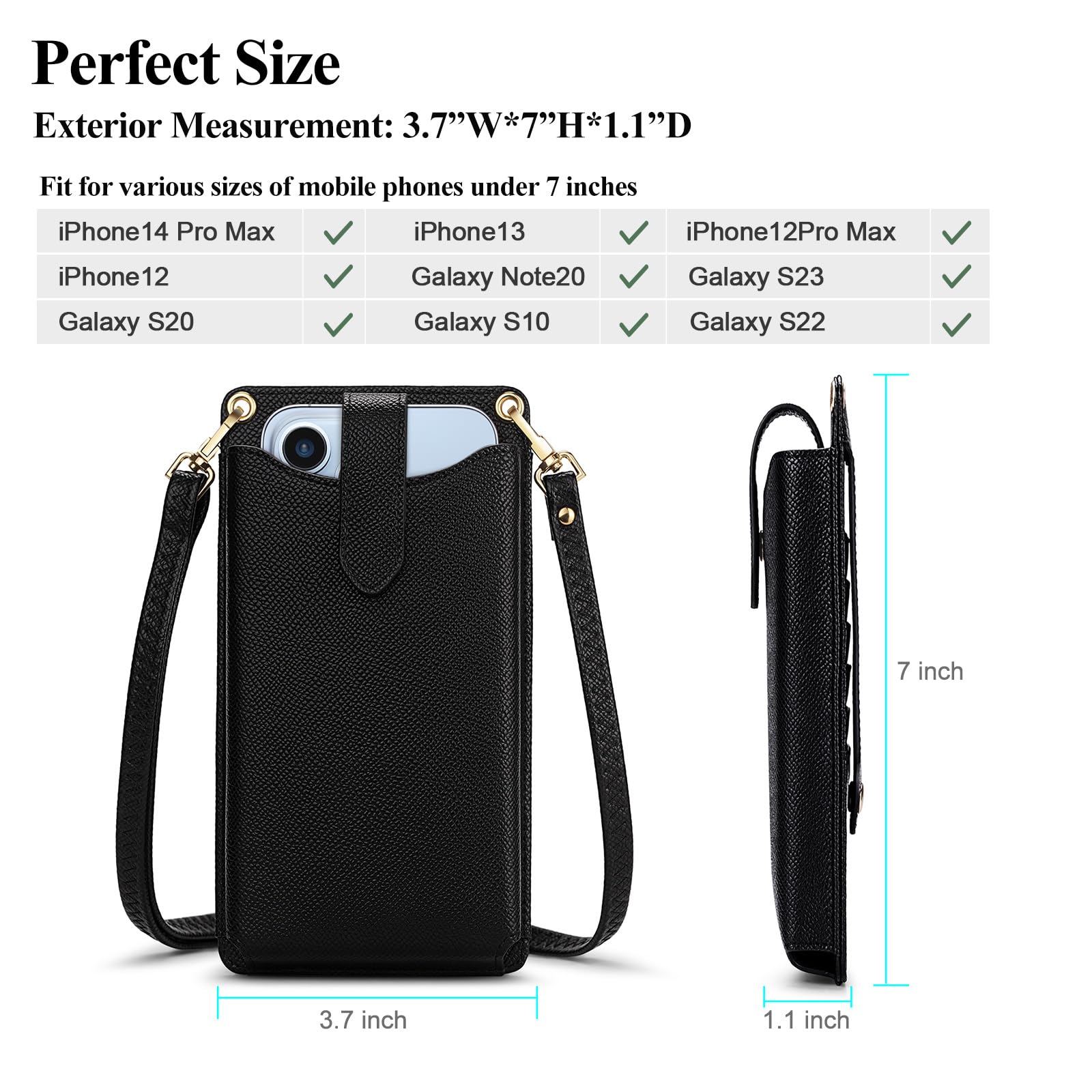 RONSIN Small Crossbody Phone Bag for Women - RFID Blocking Mini Shoulder Purse with Card Slots | Perfect for Travel, Shopping & Everyday Use
