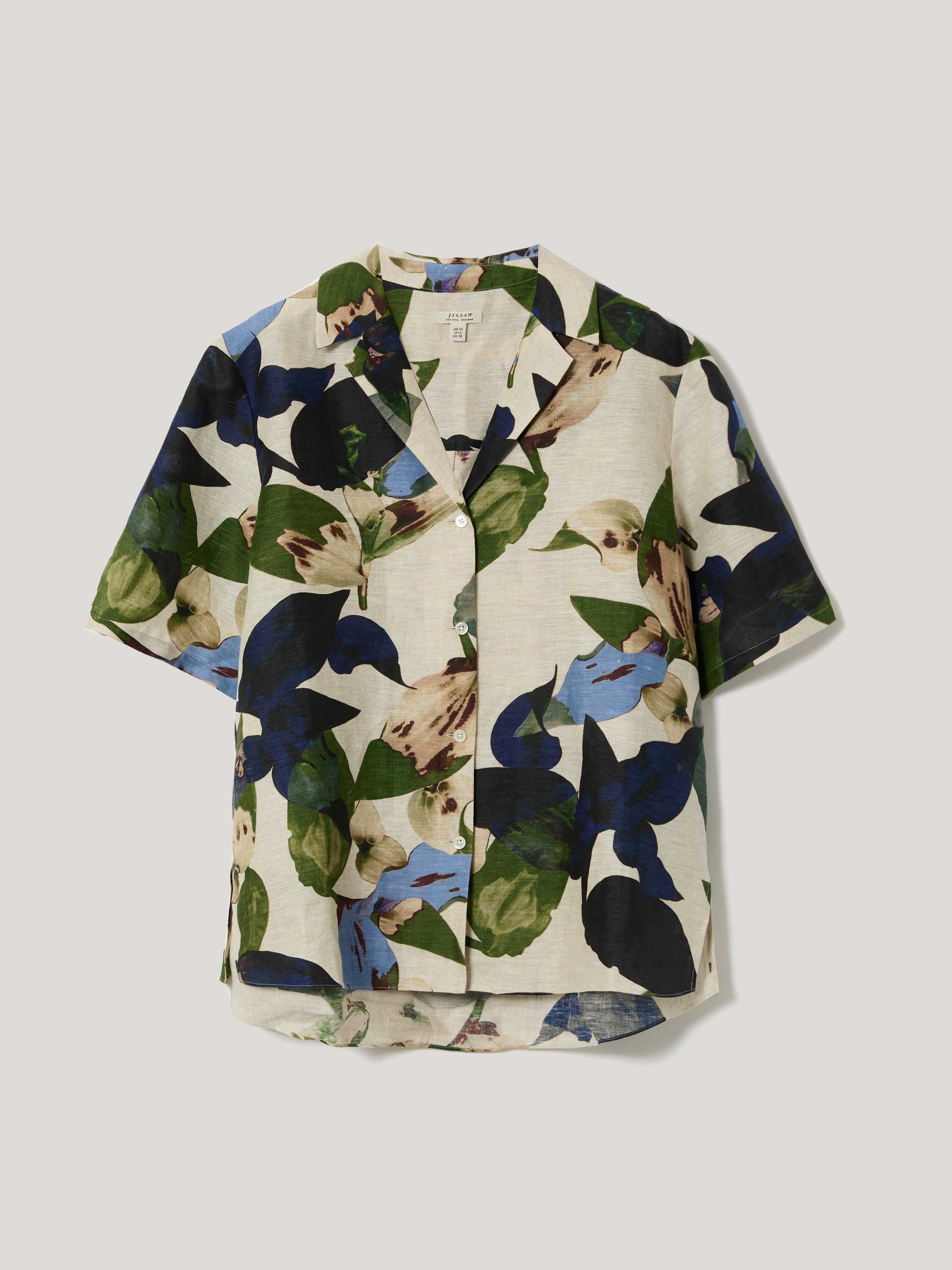 Future Botanic Linen Shirt for Women | Breathable Neutral Tone Casual Blouse | Perfect for Summer Outfits, Beach Vacations & Boho Style