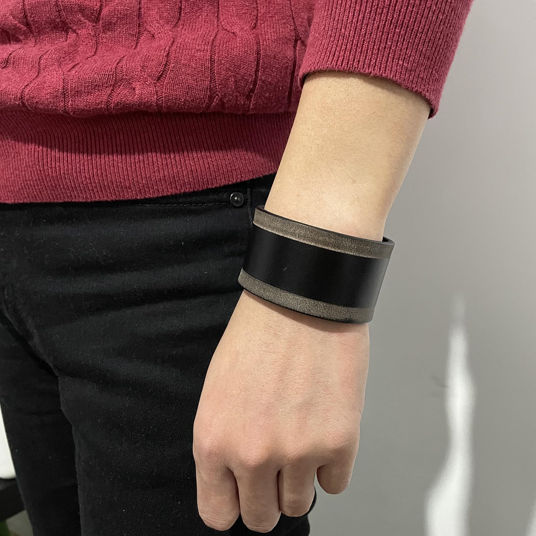 Punk Rock Adjustable Snap Wristband - Faux Leather Arm Cuff Bracelet with Print Pattern - Gothic Punk Fashion Accessory for Concerts, Festivals and Edgy Outfits