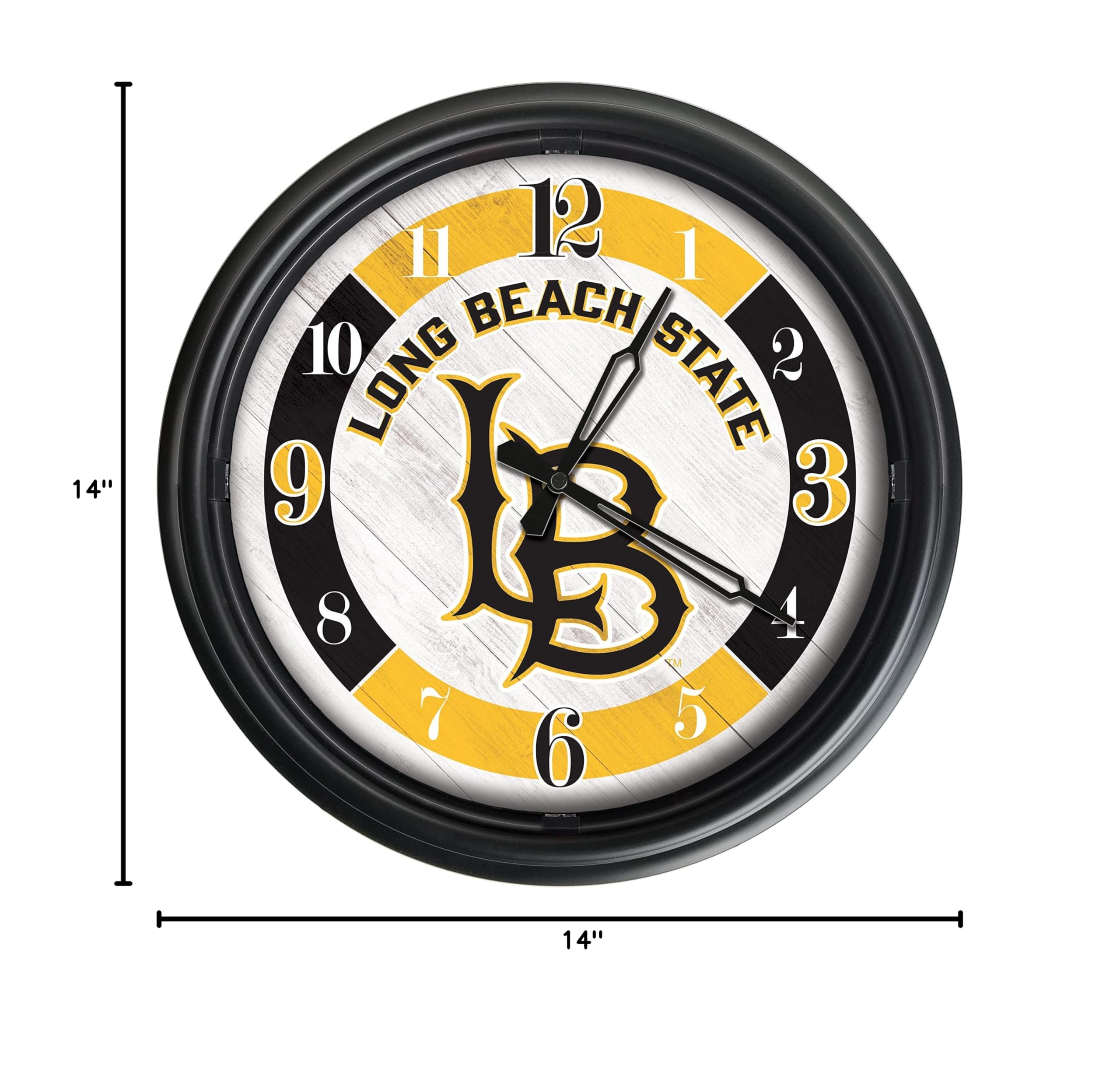 Holland Bar Stool Co. Long Beach State University Themed Indoor Outdoor LED Wall Clock - Perfect for Dorm, Game Room, Office & Patio Decor