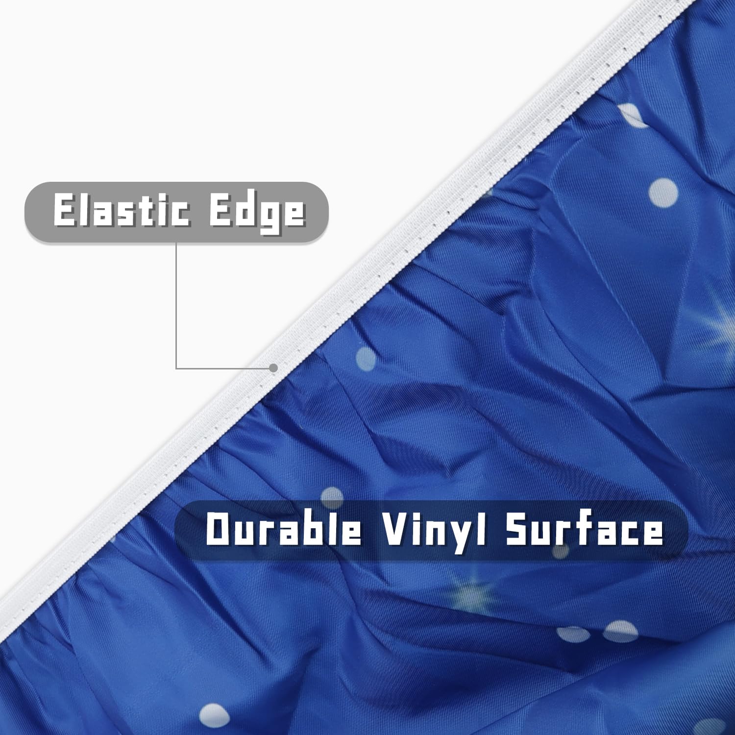 **Waterproof Elastic Round Fitted Tablecloth - 45''-52'' Reusable Vinyl Table Cover for Indoor & Outdoor Use (Christmas, Parties, Picnics, BBQs, Dining Decor)**