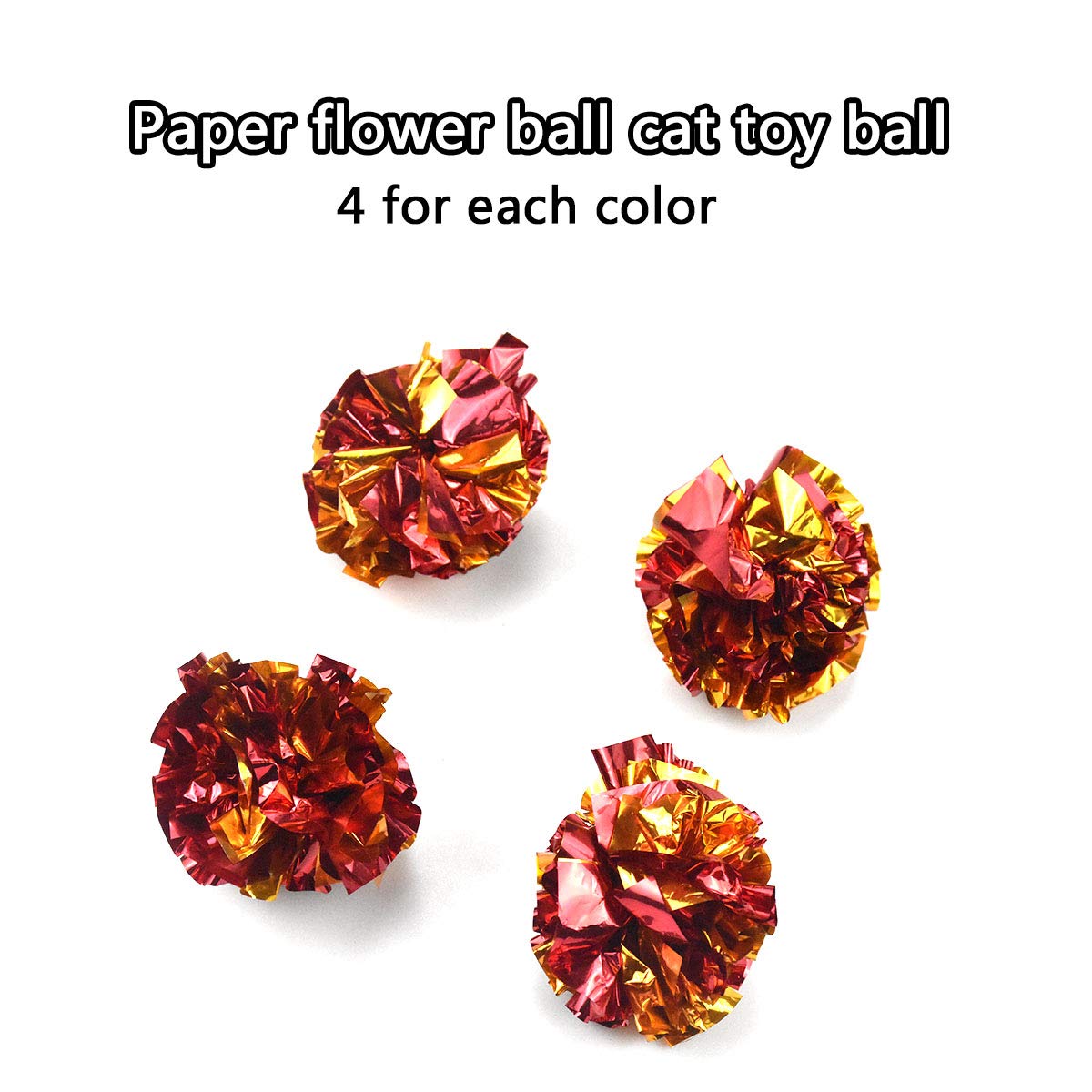 20PCS Colorful Crinkle Cat Toys with Rustle Sound - Interactive Mylar Balls for Kittens & Small Dogs | Fun Playtime, Exercise & Stress Relief for Indoor Pets