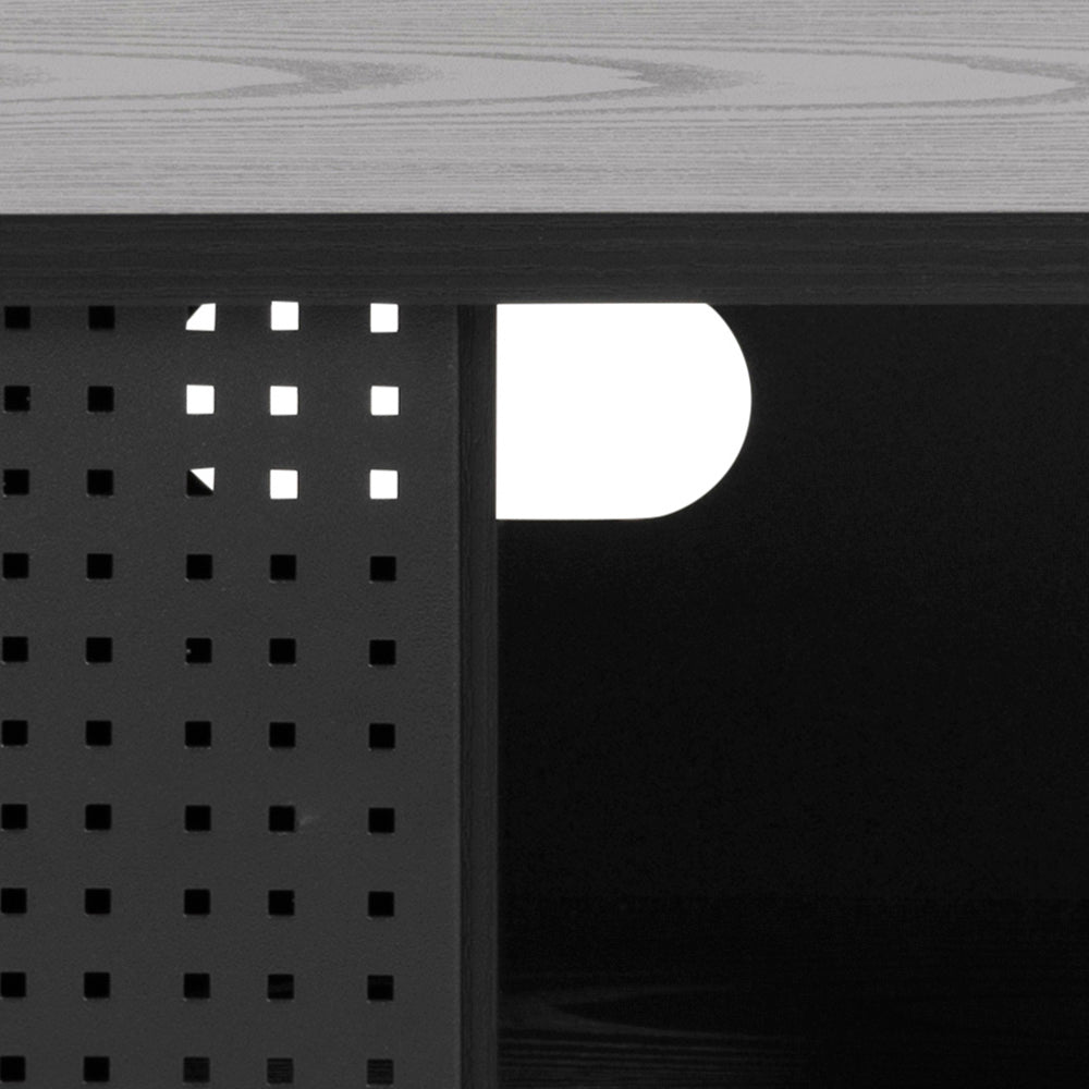 KREMAN 140cm Black TV Stand with Storage - Modern Entertainment Center for Living Room, Bedroom & Home Theater