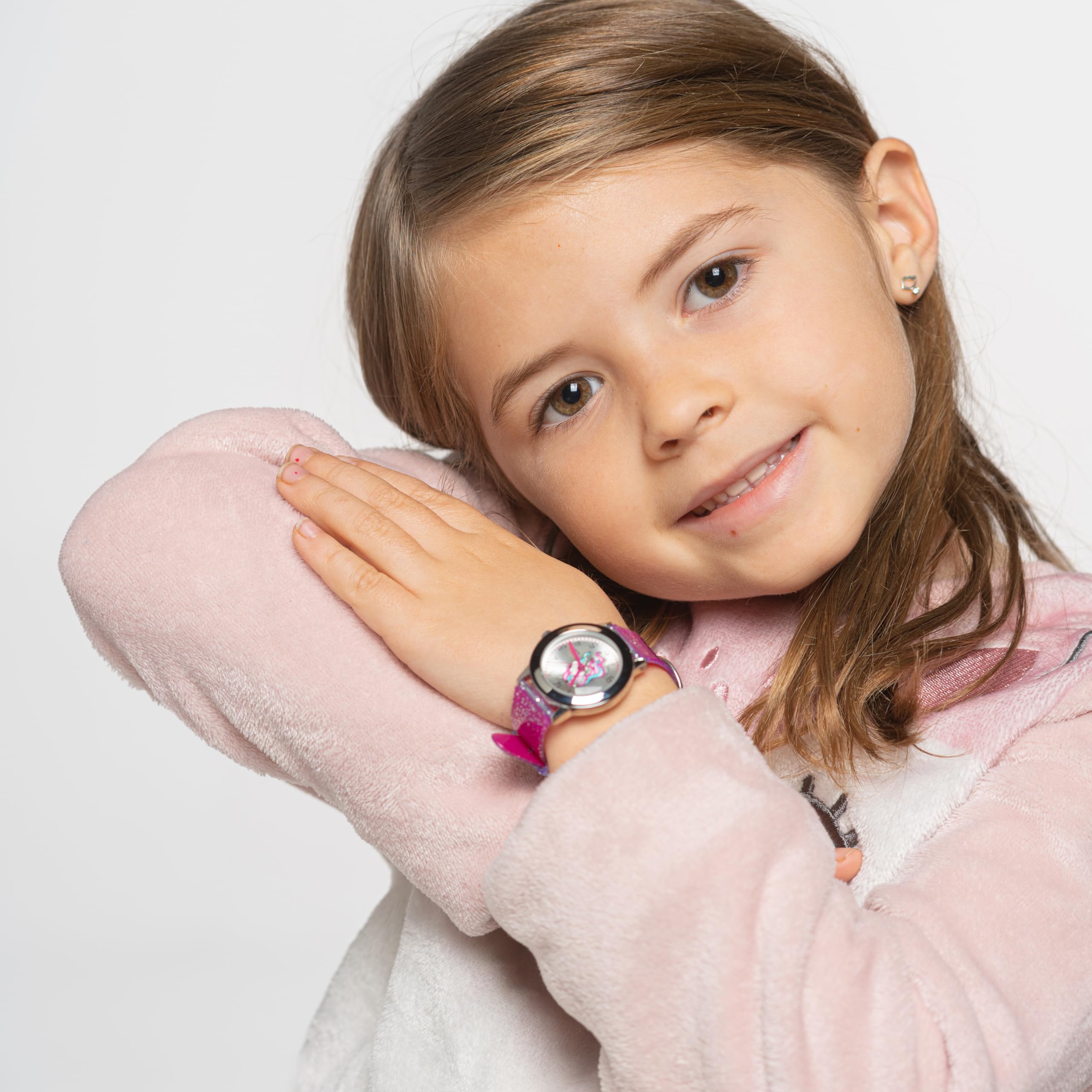 Kiddus Girls Watch with Glitter - Easy to Read Sparkly Learning Watch for Girls Age 4+ | Perfect for School, Playtime & Teaching Kids to Tell Time