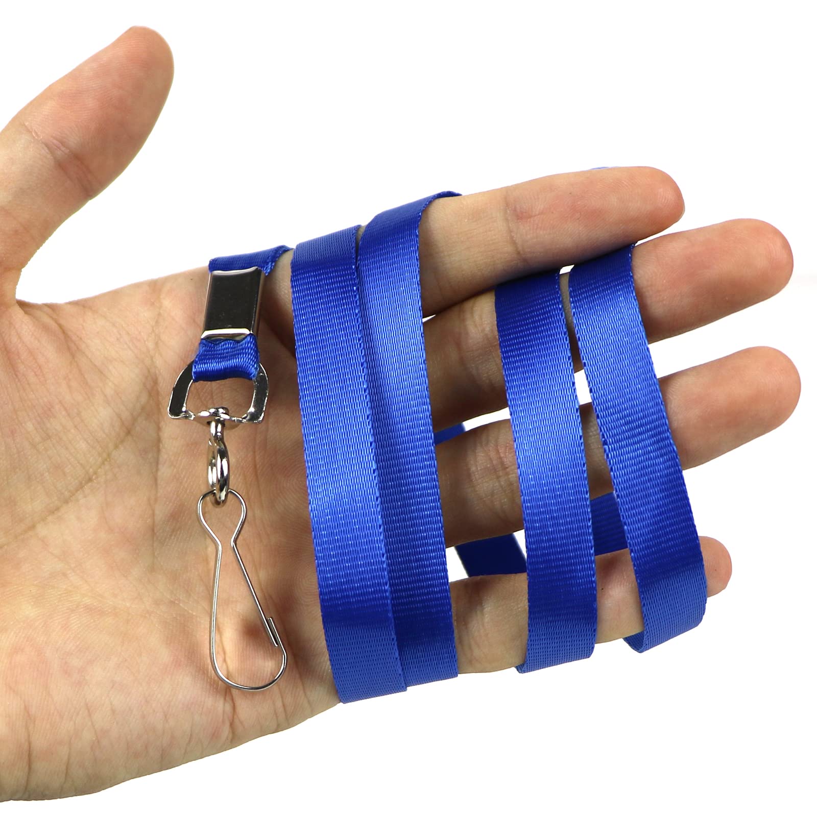 Bulk Kids Blue Lanyards for ID Badges - 50Pcs for School & Events