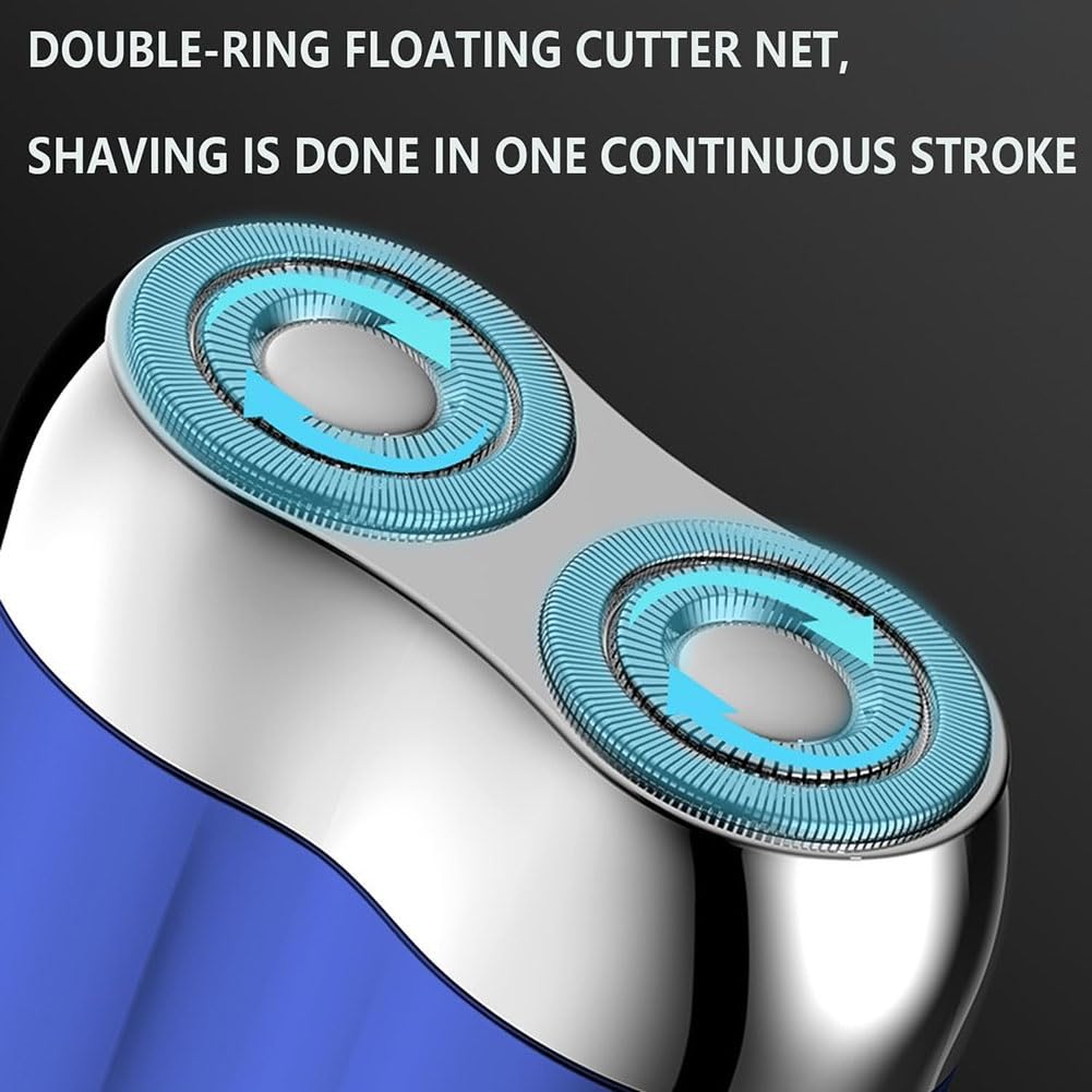 Rechargeable Waterproof Electric Razor for Men - Mini Double Head USB Shaver with Magnetic Detachable Design, Portable Travel & Home Use - Perfect for Business Trips, Gym, and Daily Grooming