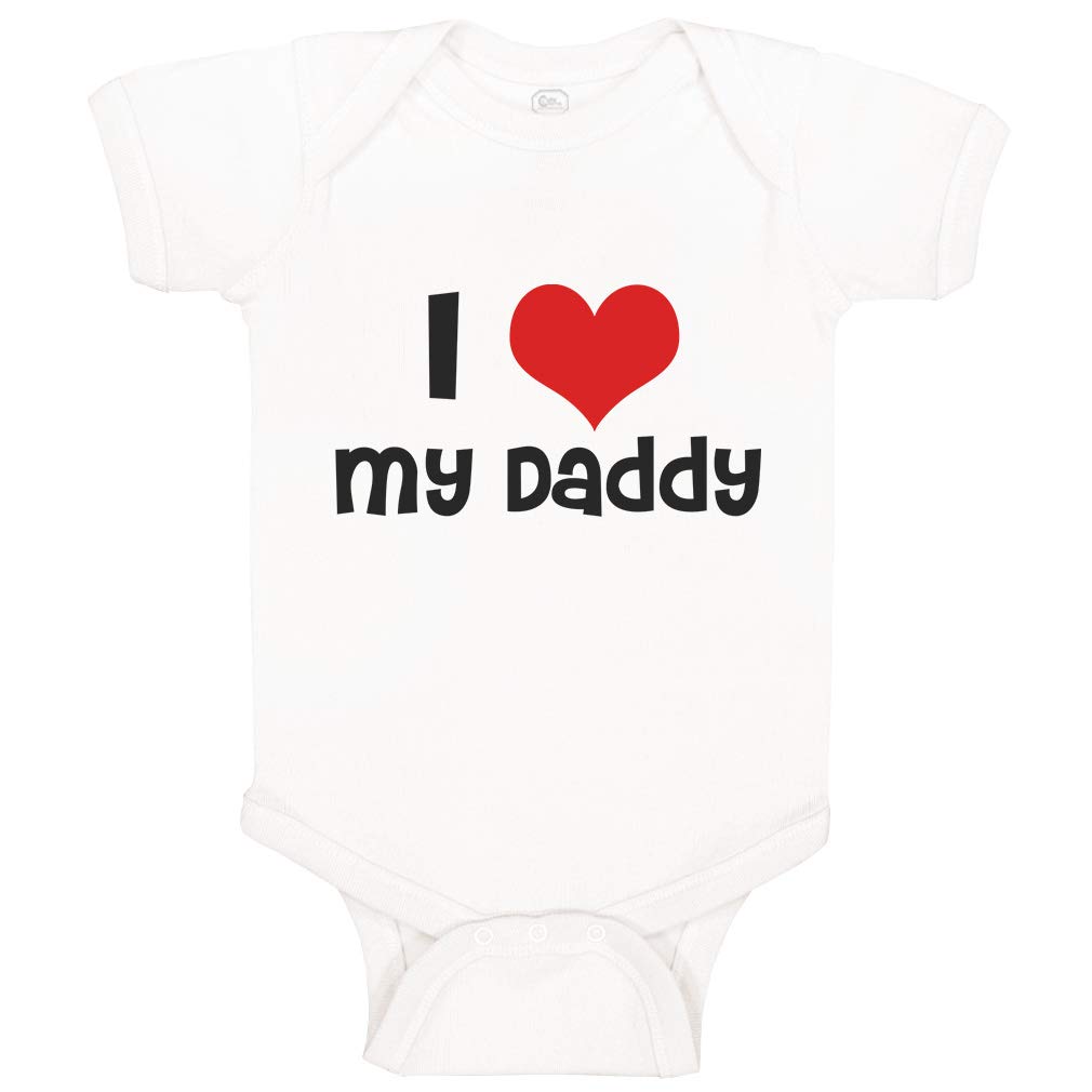 Cute Rascals Custom Baby Bodysuit - I Love My Daddy Outfit for Father's Day | Soft Cotton Infant Onesie for Boys & Girls | Perfect Gift for New Dads & Baby Showers