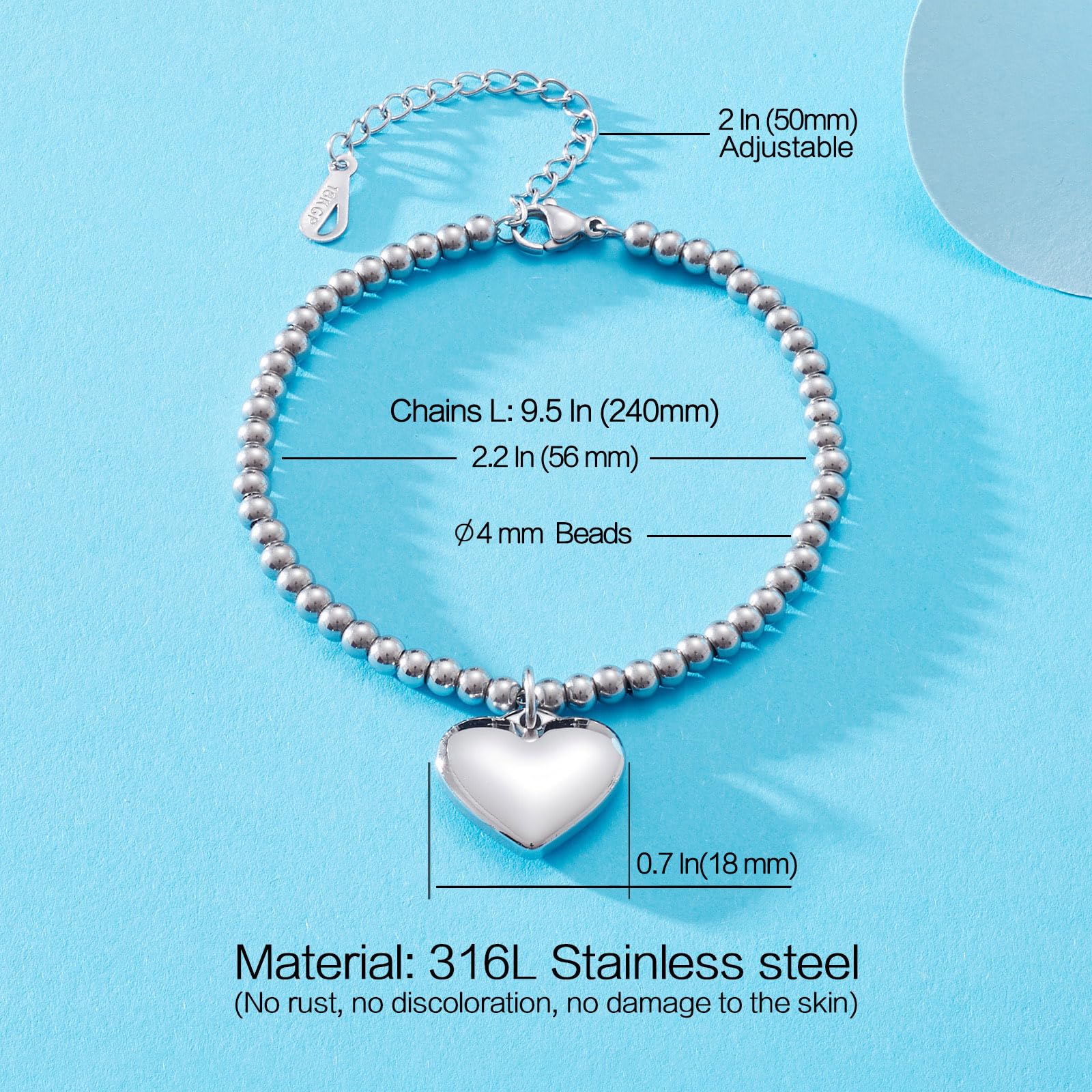 VIMIEW Heart Beads Adjustable Bracelet for Women - Inspirational Taylor Swift Quote Jewelry, Friendship & Family Bracelet, Birthday & Valentines Gift for Daughter Sister Best Friend - Perfect for Everyday Wear, Special Occasions & Gift Giving