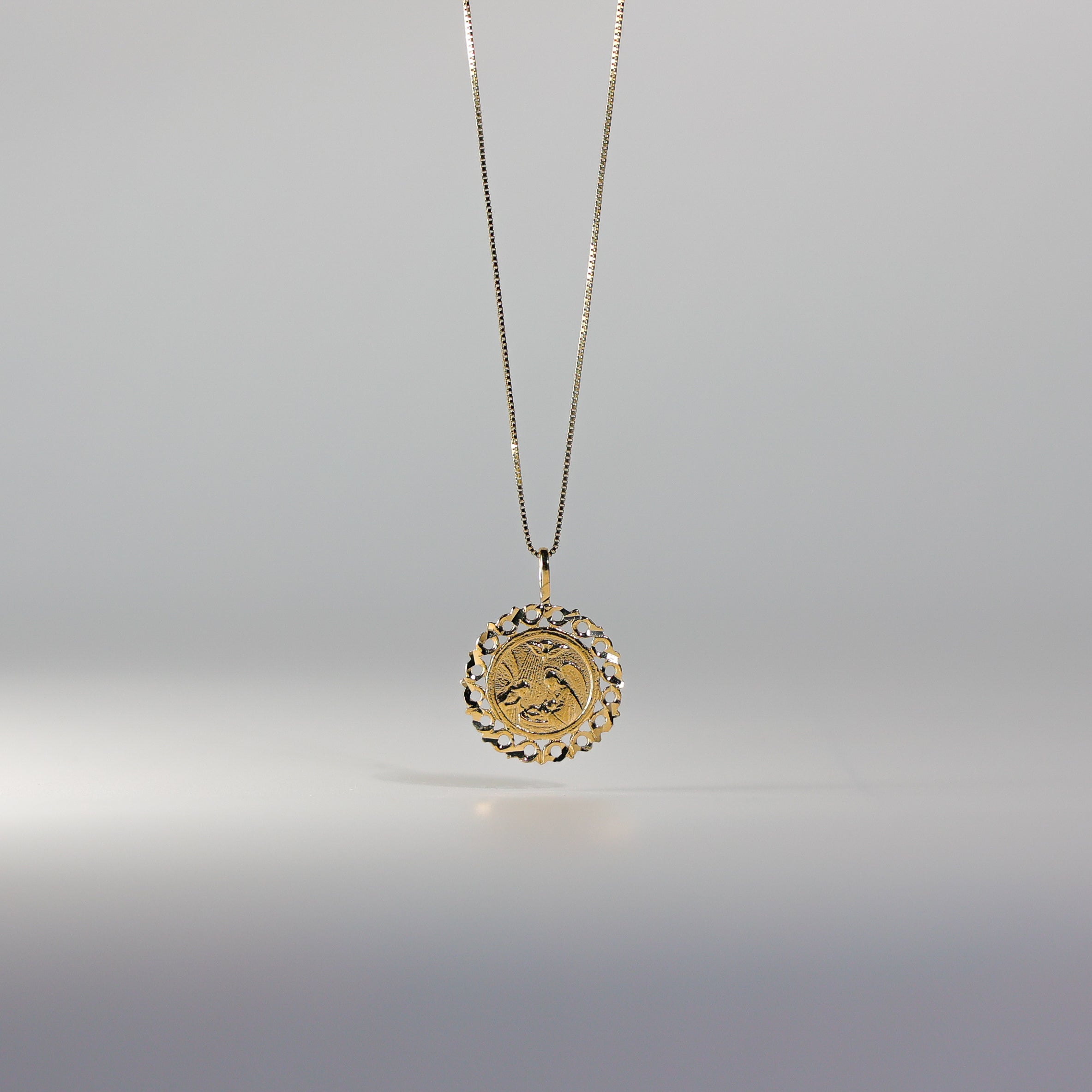 14K Gold Dainty Baptism Round Pendant Necklace - Model 1446 | Elegant Religious Jewelry Gift for Christening, First Communion & Special Occasions