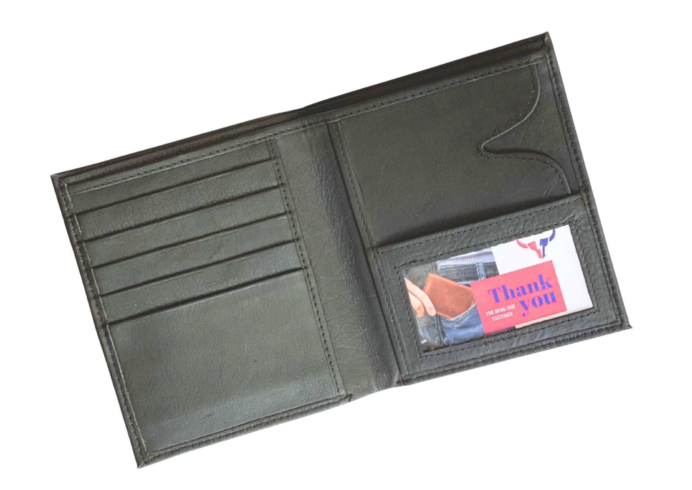 Genuine Leather Bifold Wallet for Men - Slim Credit Card Holder with ID Window | Perfect for Everyday Use, Travel & Business