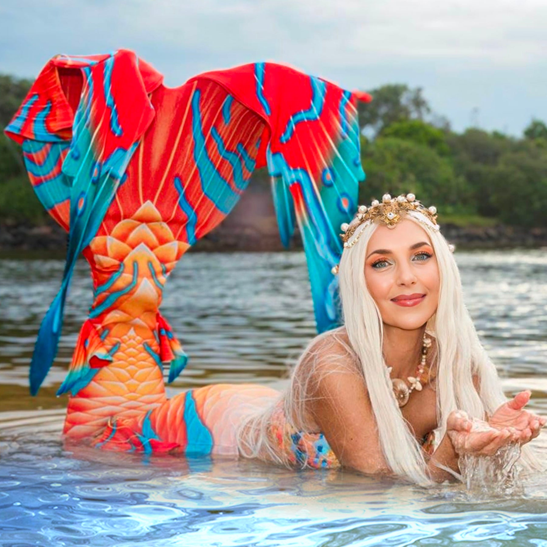 Hannah Mermaid Lotus GalleryTail by Cape Cali - Premium Mermaid Tail for Swimming, Cosplay & Fantasy Photography - Perfect for Pool Parties, Underwater Shoots & Themed Events