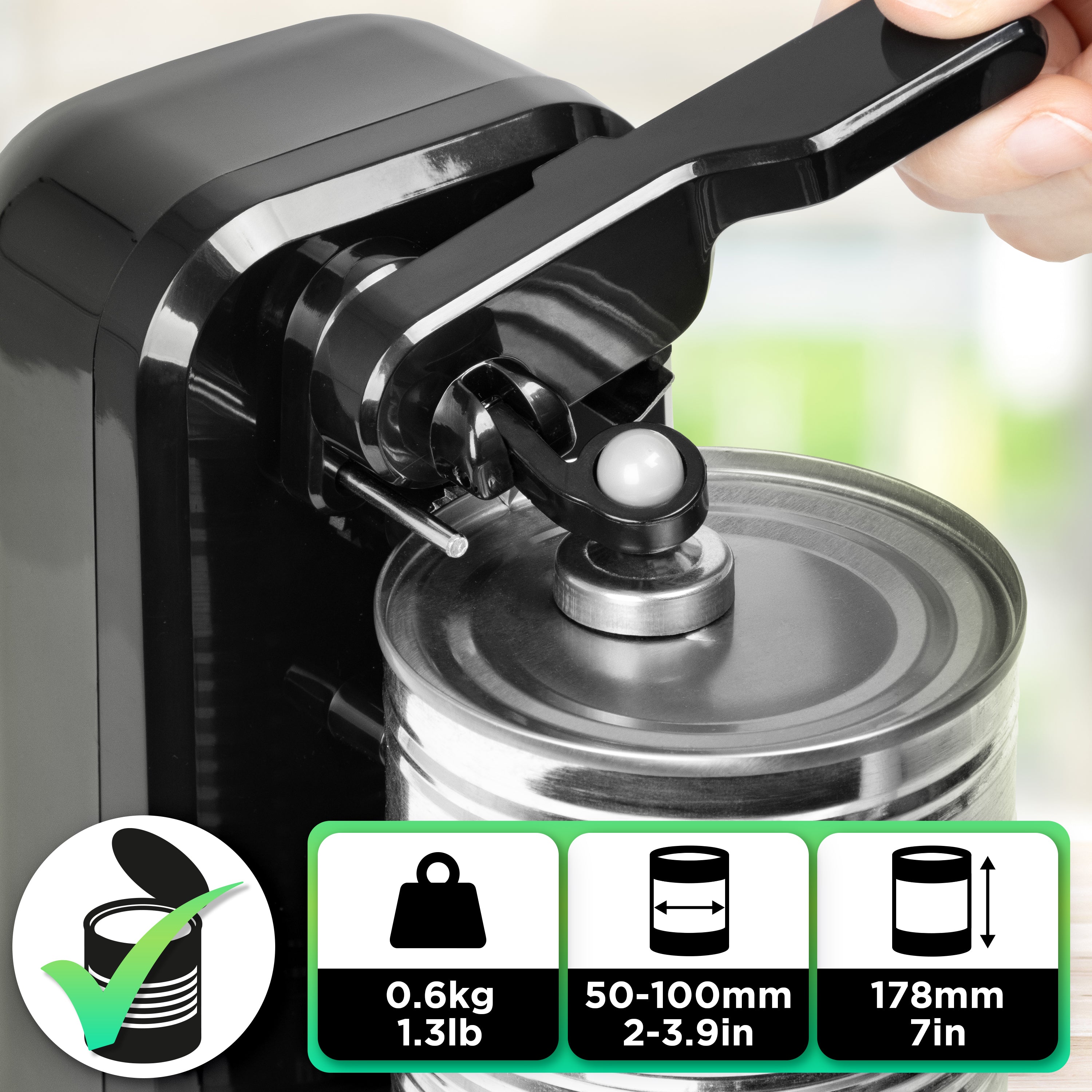 **Duronic CO40 Automatic Electric Can Opener – 50W One-Touch Operation with Built-in Knife Sharpener & Bottle Opener – Magnetic & Easy Grip for Seniors & Arthritis – Perfect for Kitchen, Camping & Emergency Use**