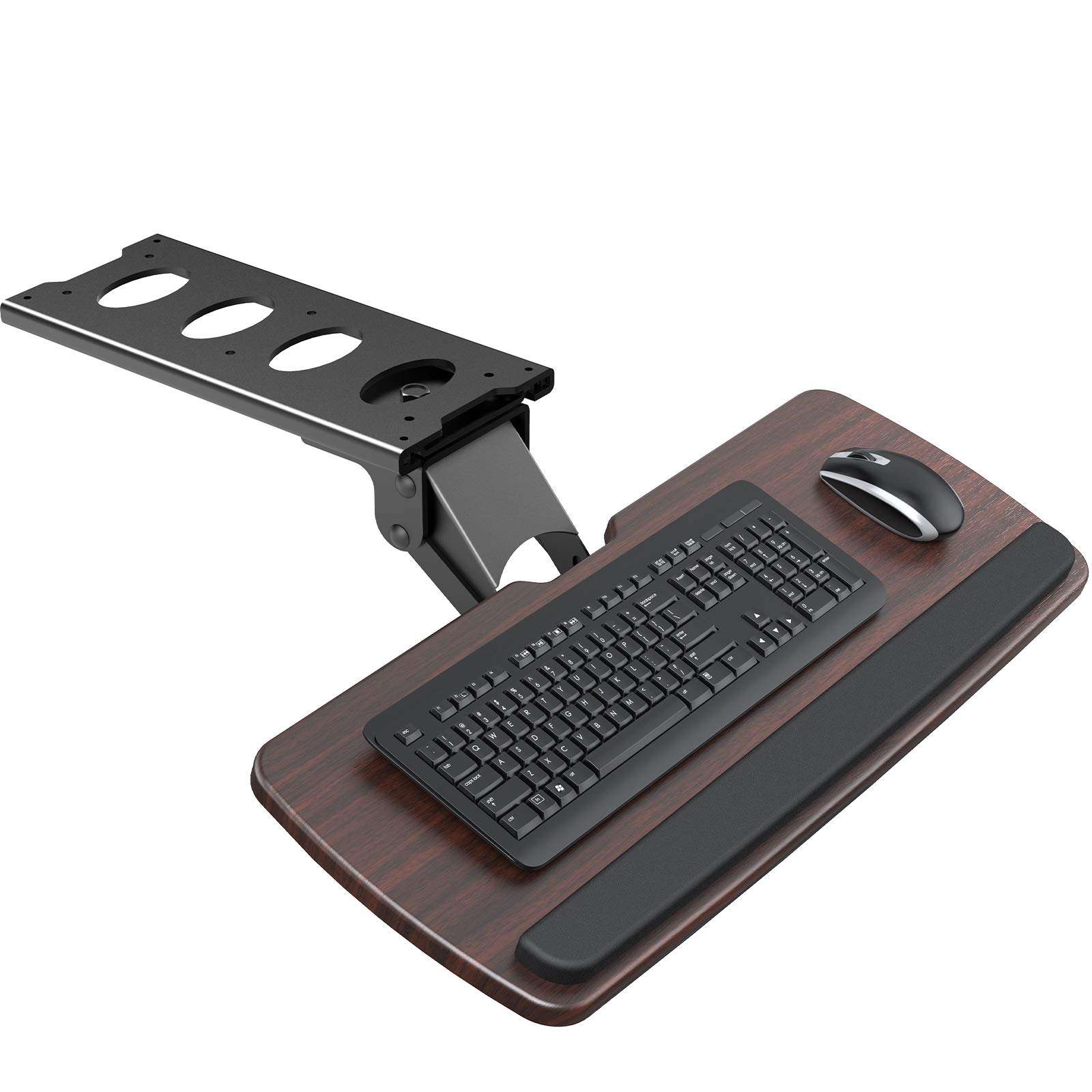 HUANUO Under Desk Keyboard Tray - 360° Adjustable Ergonomic Sliding Keyboard & Mouse Tray with 25