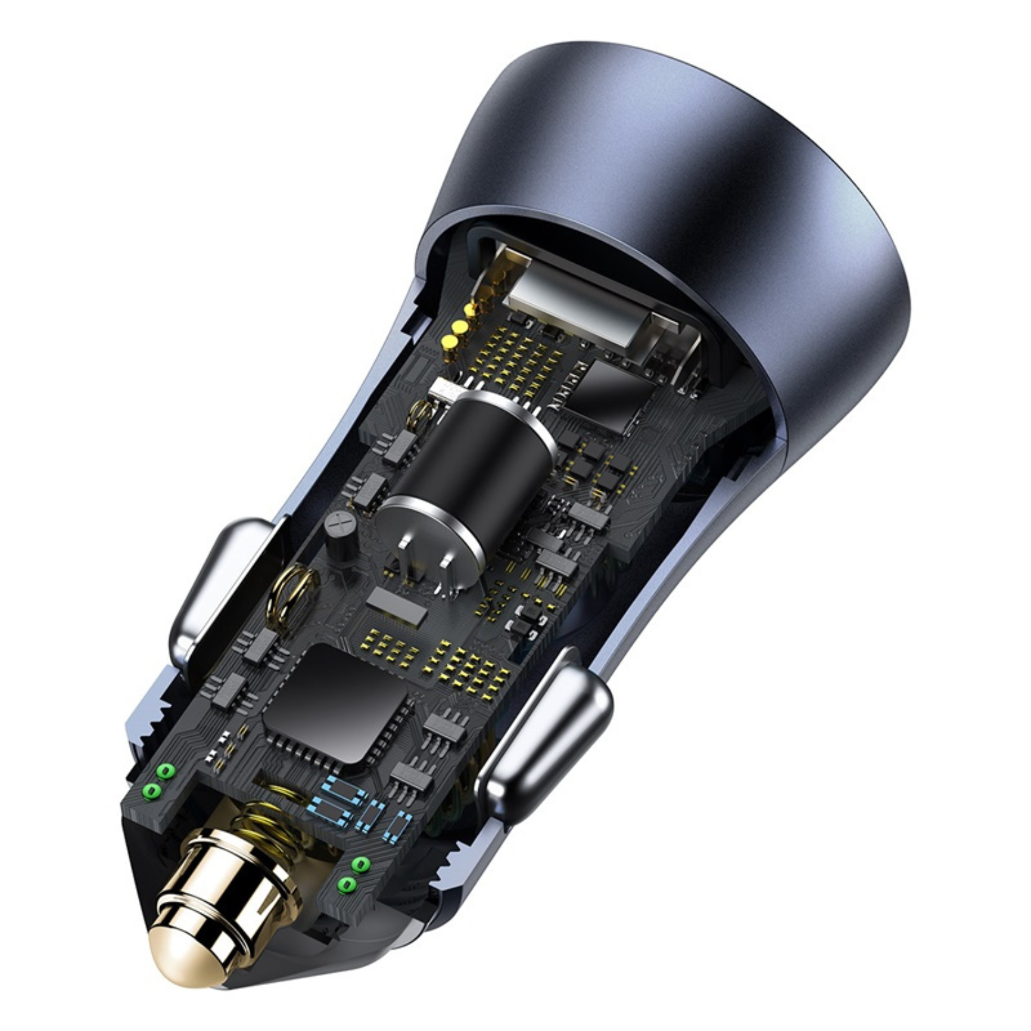 Baseus Golden Contactor Pro 40W Dual USB-C Fast Car Charger - Dark Gray | Quick Charge for iPhone, Android & More | Perfect for Road Trips & Commuting