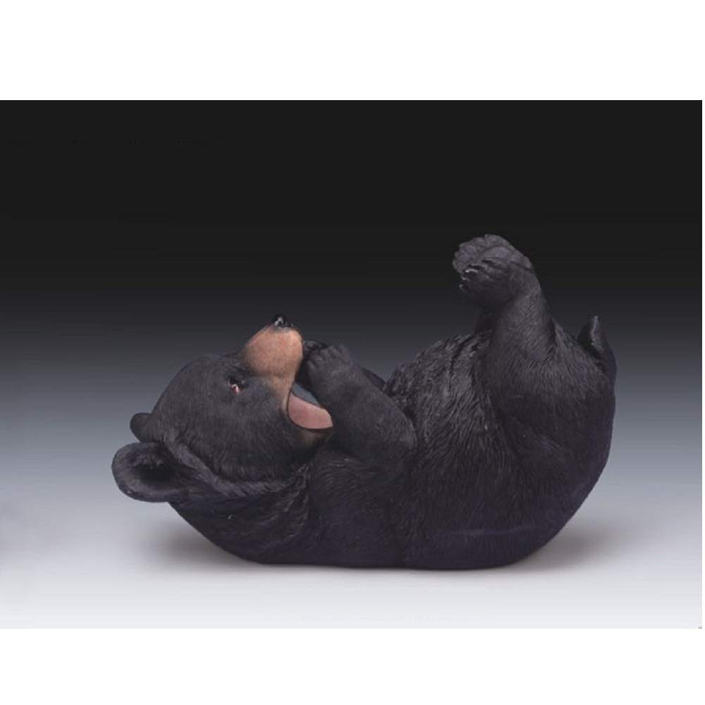 Black Bear Tabletop Wine Bottle Holder - Hand Painted Resin Decorative Accessory for Home Bar, Kitchen, or Gift