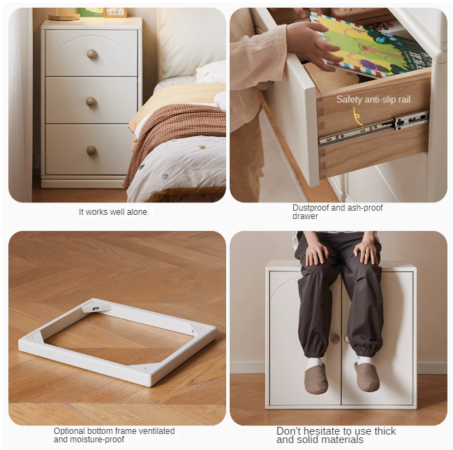 Pine Solid Wood Cream Kids Dresser with 5 Drawers - Nursery Storage Cabinet for Baby Clothes & Toys - Perfect for Bedroom, Playroom & Daycare Organization