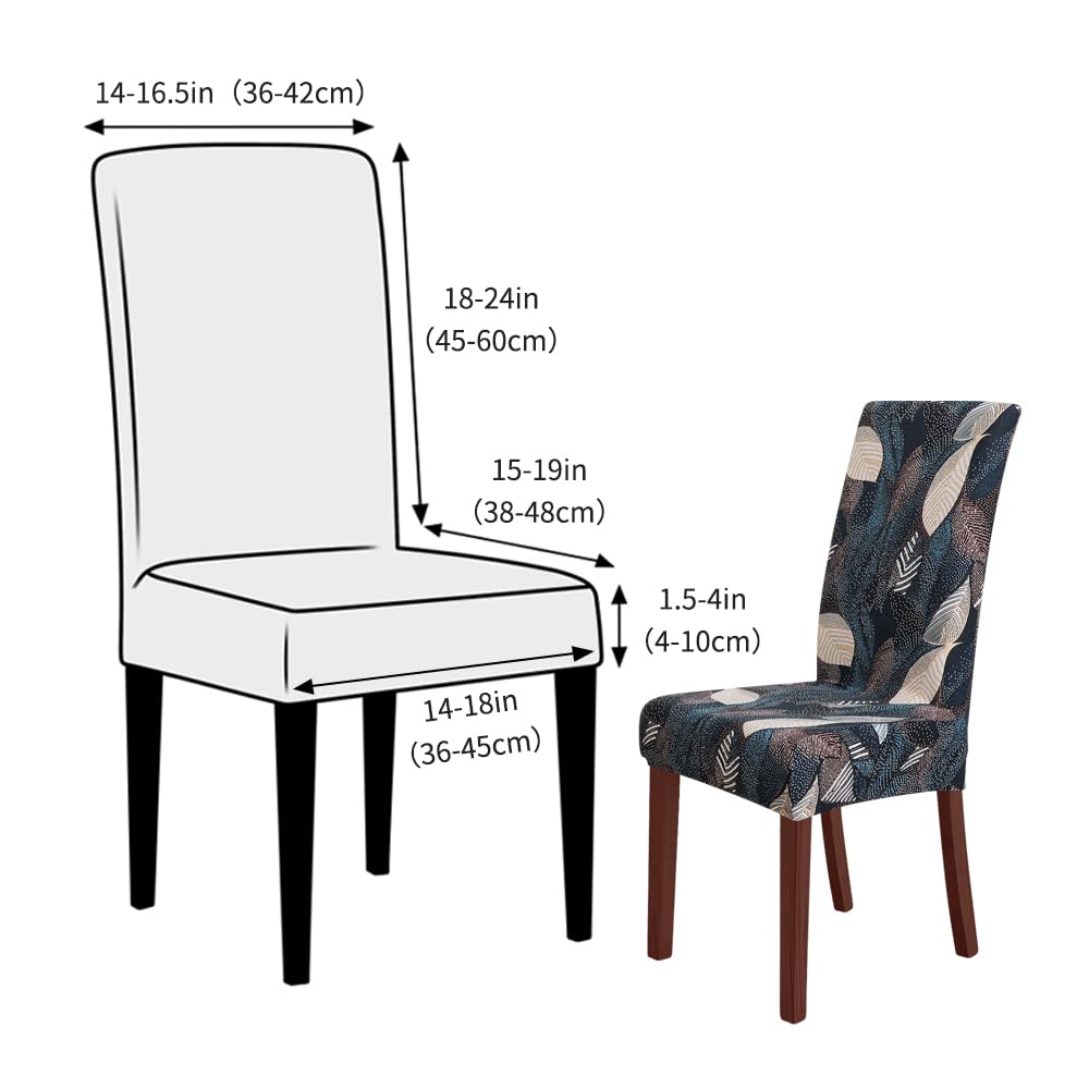 FORCHEER Stretch Dining Chair Covers Set of 6 - Floral Pattern Washable Slipcovers for Kitchen & Dining Room Chairs | Perfect for Home Decor, Parties & Everyday Use