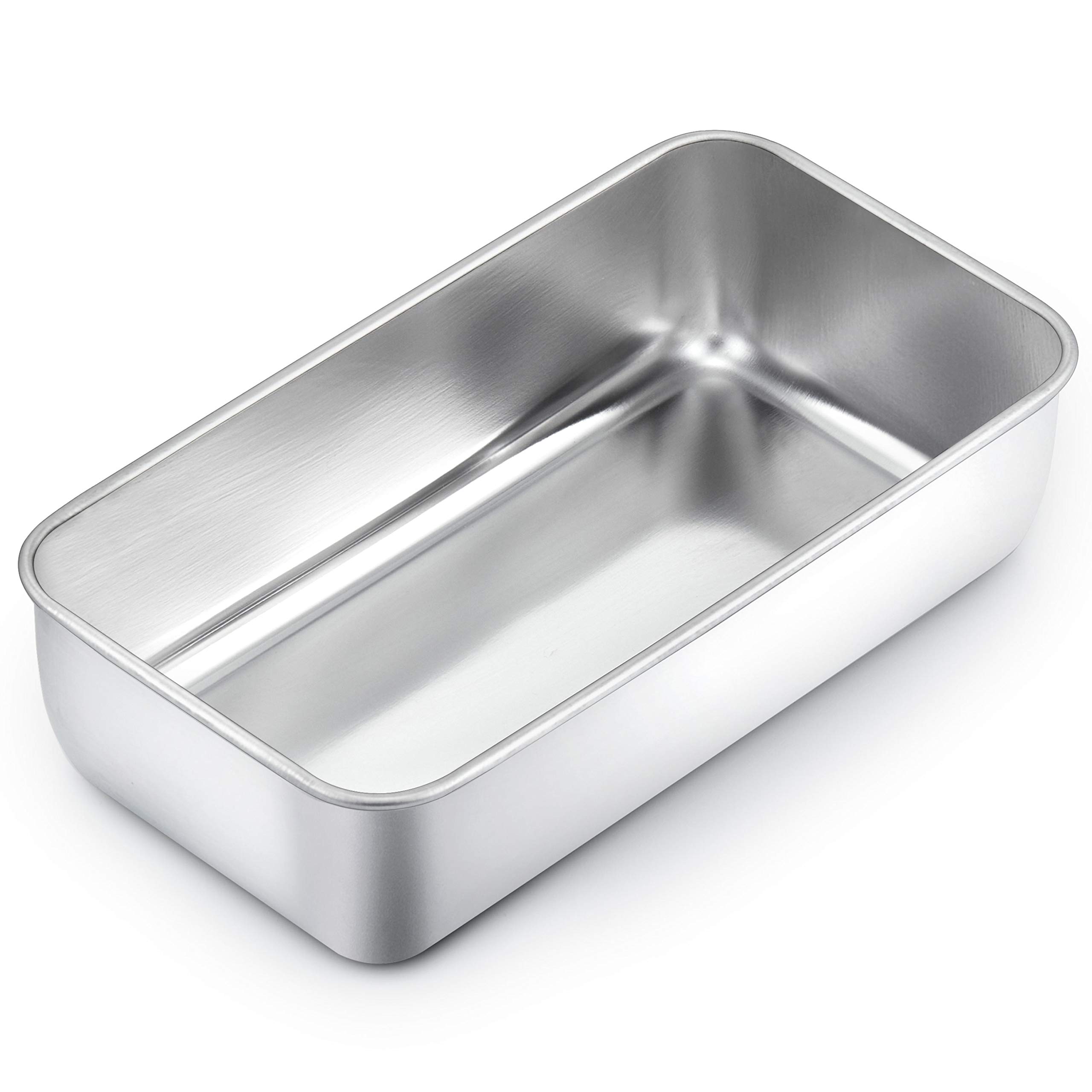 TeamFar 9¼” × 5” Stainless Steel Loaf Pan - Premium Bread Baking Pan for Homemade Bread, Cake & Meatloaf | Durable, Dishwasher Safe & Easy to Clean | Perfect for Baking, Toasting & Meal Prep