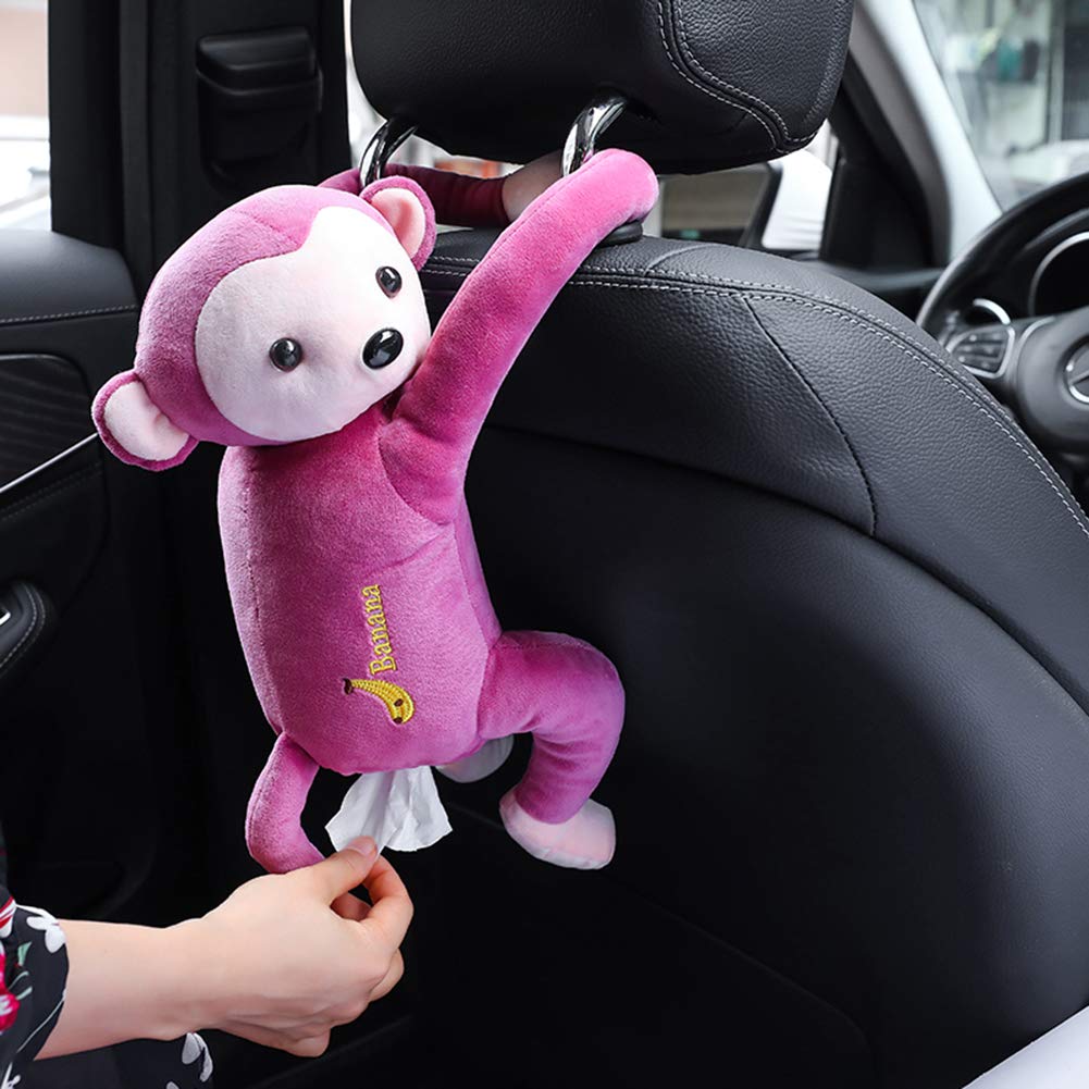 Creative Monkey Tissue Box Cover - Cartoon Animal Napkin Holder for Car, Home, Bathroom | Decorative Paper Storage Organizer for Kids Room, Office Desk & Party Decor