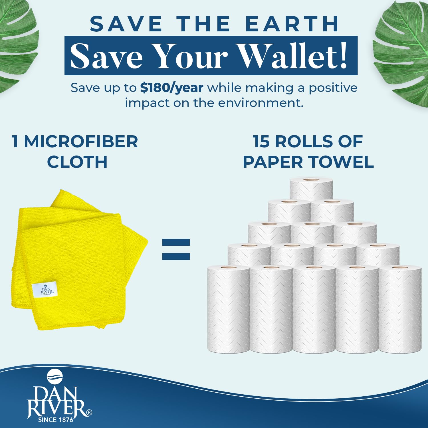 12-Pack DAN RIVER Premium Microfiber Cleaning Cloths (12