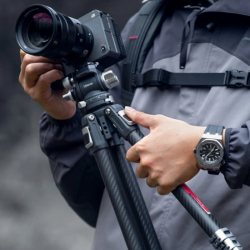 Ulanzi TT09 Carbon Fiber Travel Tripod for Video & Photography - Lightweight & Portable for Vloggers, YouTubers & Outdoor Adventures