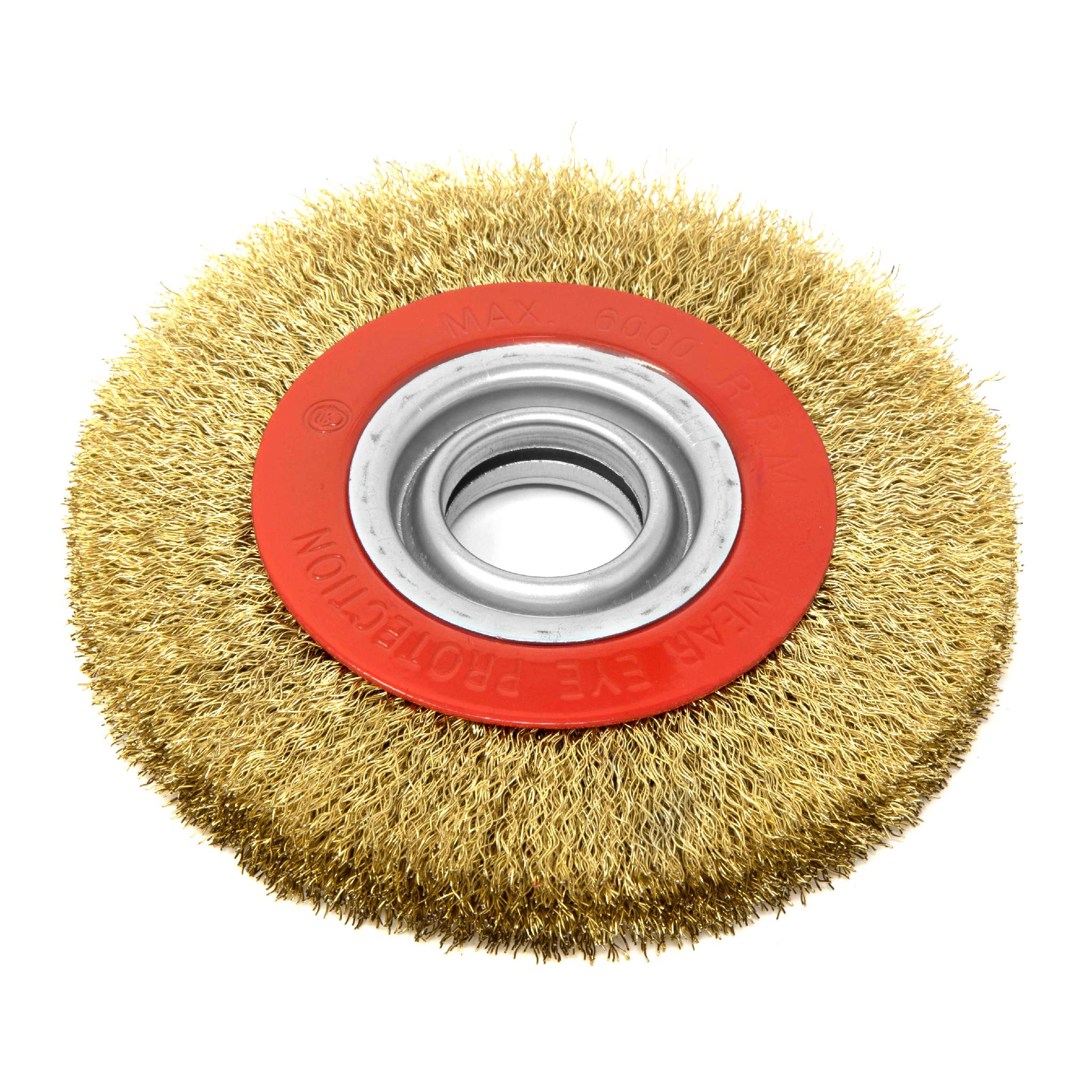WEN WW6012 6-Inch x 3/4-Inch Crimped Steel Bench Wire Wheel with Arbor Adapters - Perfect for Metal Cleaning, Rust Removal & Surface Preparation in Workshops & Garages
