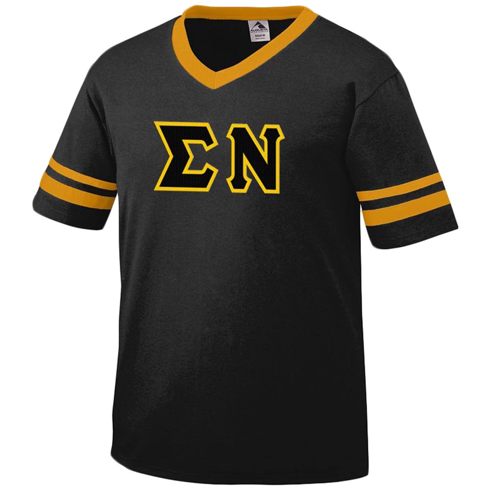 Sigma Nu Jersey with Greek Applique Letters - Comfortable Fraternity Apparel for College Events, Greek Life, and Tailgating Parties