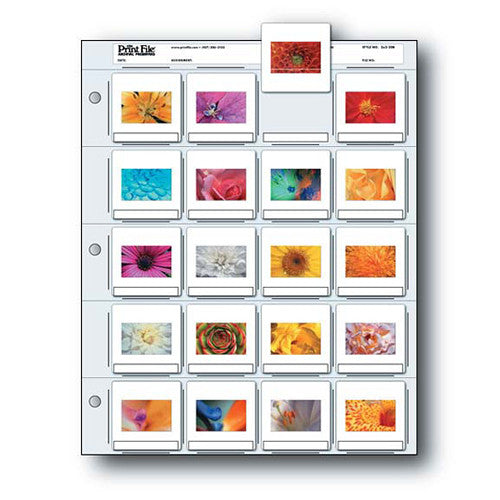35mm Slide Storage Pages - Archival Quality (8 Mil) for 2x2 Slides, Holds 20 Per Page, Top Loading Clear Back (Pack of 25) - Perfect for Photo Albums, Film Preservation & Binder Organization