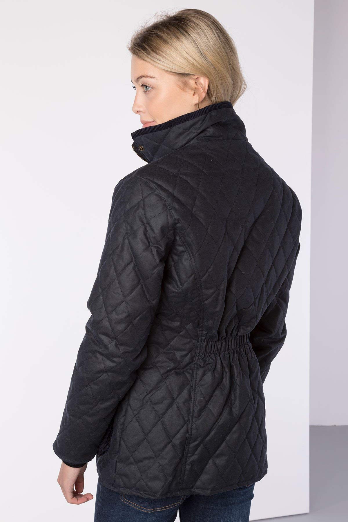 Rydale Women's 100% Waxed Cotton Quilted Jacket - Diamond Quilted Country Coat for Outdoor Activities & Casual Wear