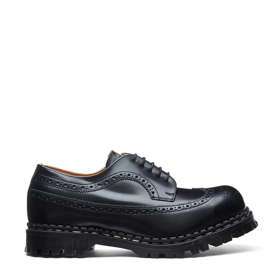 GRIPFAST Black Hi-Shine Steel Toe American Brogue Work Shoes for Men - Slip Resistant & Comfortable for Construction, Warehouse & Industrial Work