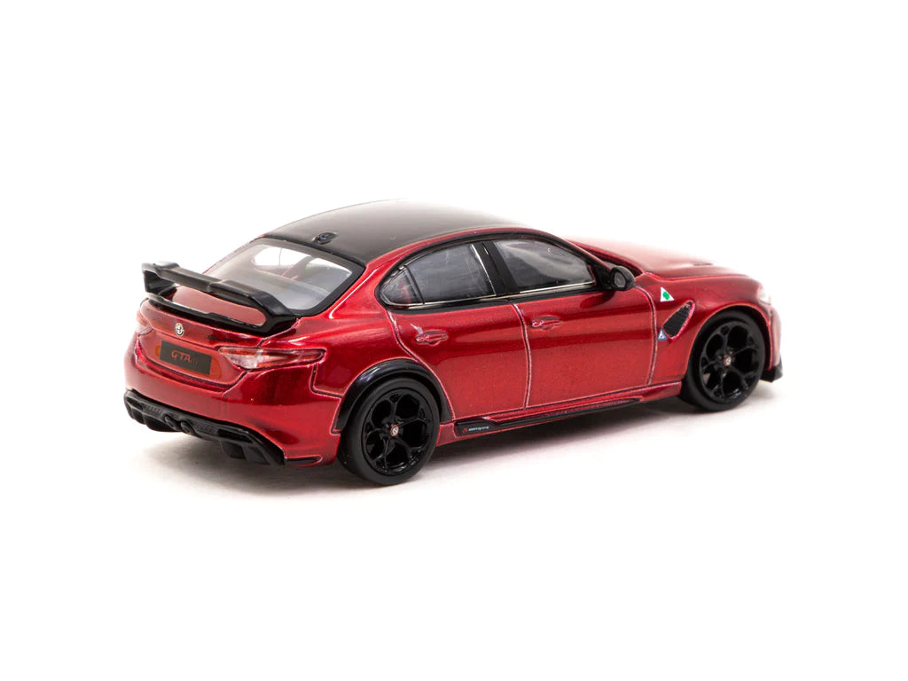 Tarmac Works 1:64 Scale Alfa Romeo Giulia GTAm Diecast Model Car - Red Metallic Finish | Collectible Miniature for Display, Racing Enthusiasts & Gift Giving