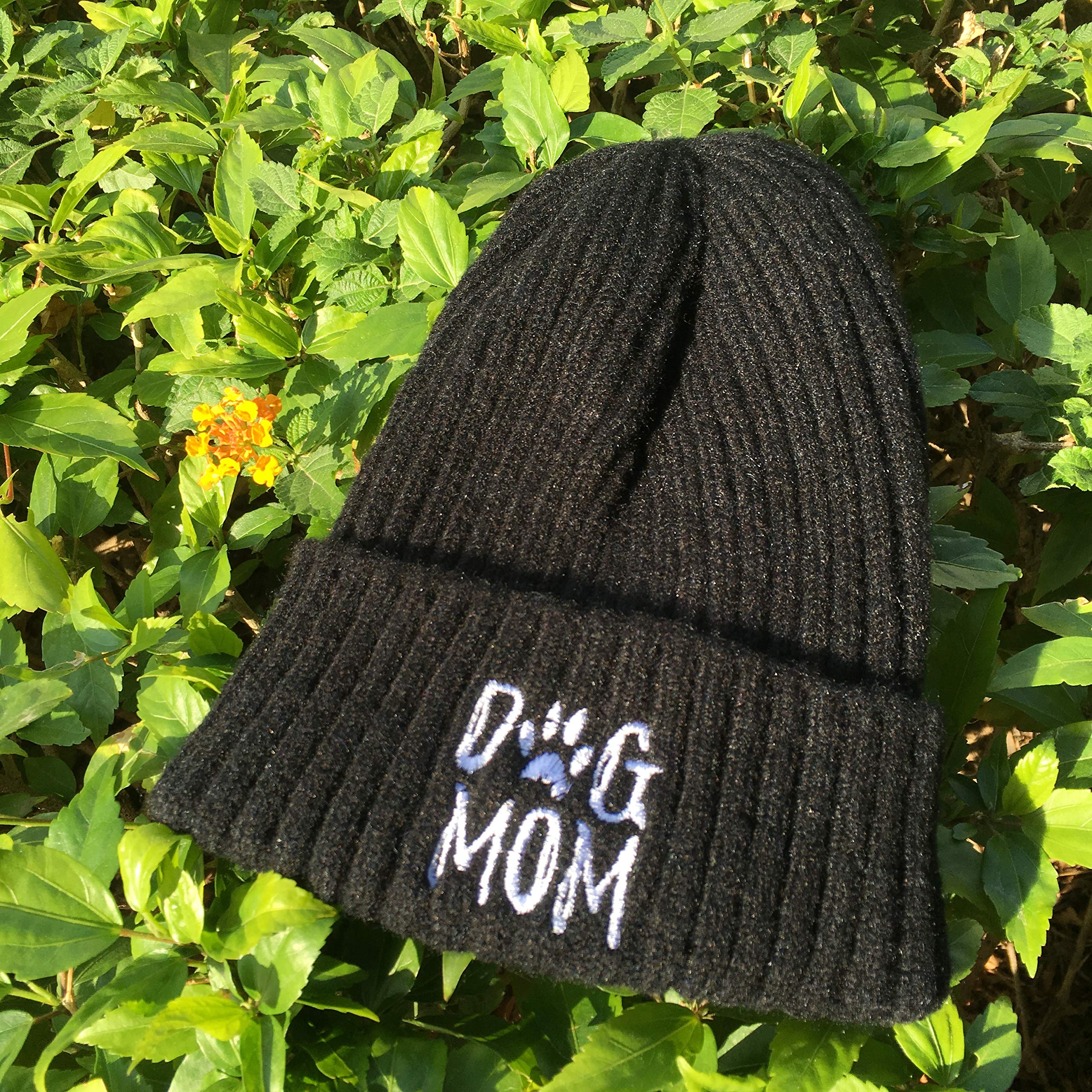 Dog Mom Beanie Hat - Winter Knit Cap for Pet Lovers & Gifts for Women - Cozy Outdoor Wear