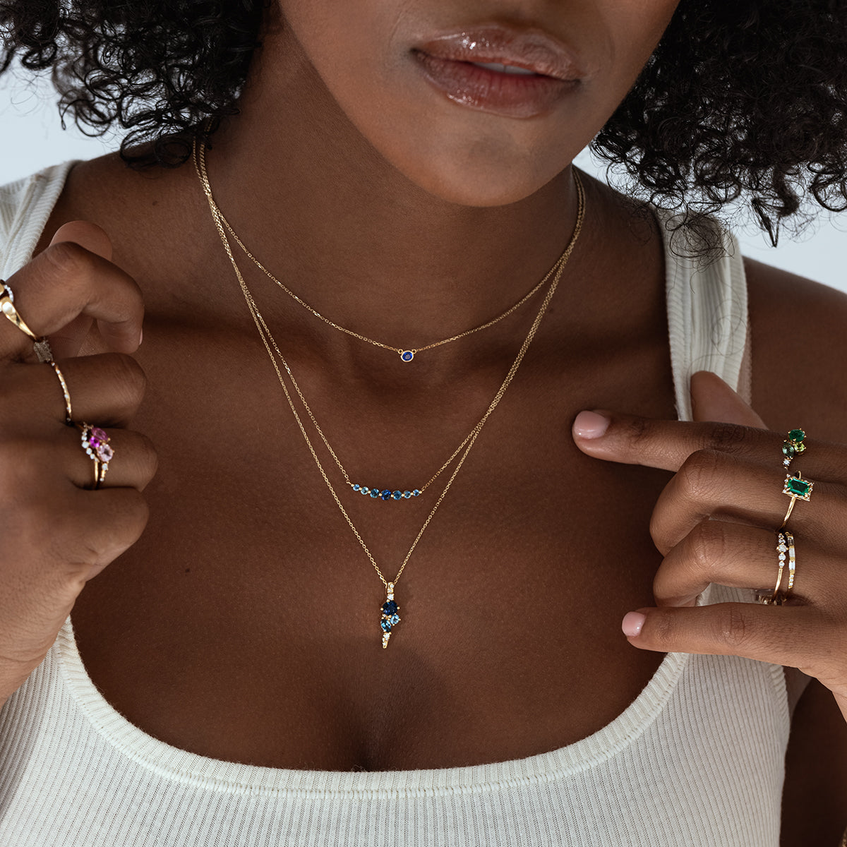 Floating Montana Sapphire Necklace - Genuine Blue Gemstone Jewelry for Women - Perfect for Weddings, Anniversaries & Special Occasions