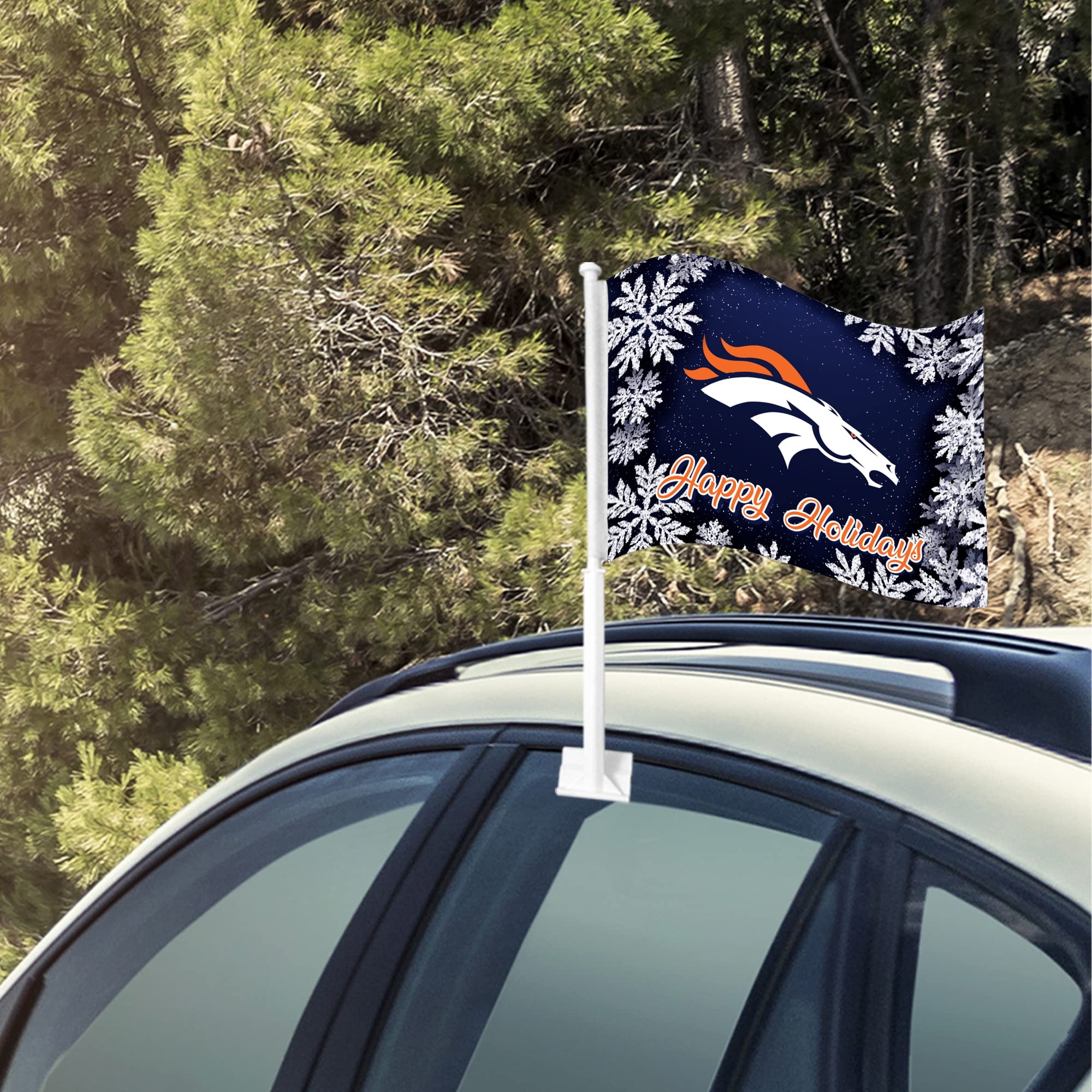 NFL Car Flag Double Sided - Officially Licensed Team Logo - Durable Polyester Car Accessory for Game Day Tailgating & Road Trips