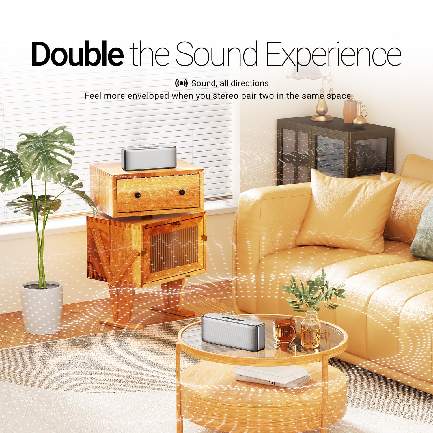 BOGASING S8 Pro Max Bluetooth Speaker - 3-Channel Hi-Fi Stereo Sound with Deep Bass, EQ & DSP Technology, Wireless Portable Speaker with TF Card Slot, AUX Input & Built-in Mic for Home, Office, Outdoor Parties & Travel (Silver)
