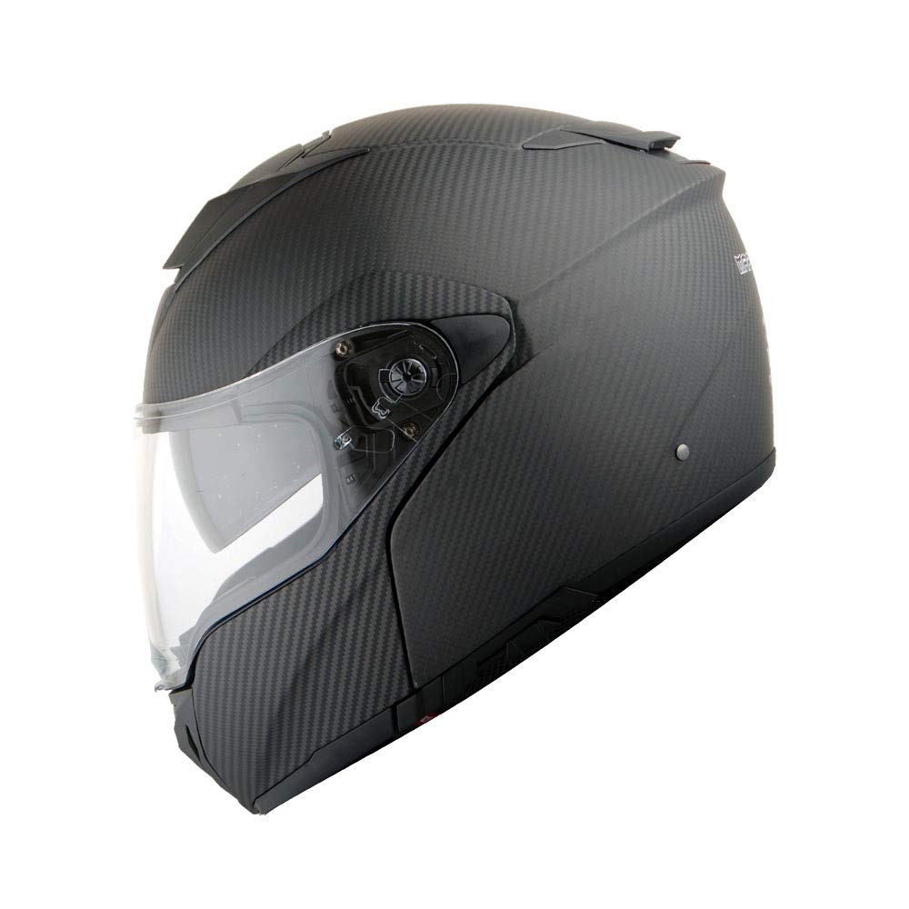 Martian Genuine Carbon Fiber Modular Motorcycle Helmet with Bluetooth Headset - Lightweight Flip-Up Full Face Design for Safe Riding | Perfect for Street Bikes, Touring & Commuting