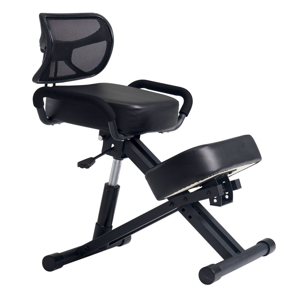 Ergonomic Kneeling Chair with Back Support - Adjustable Posture Correction Stool for Office & Home Use - Improve Sitting Posture with Angled Seat & Backrest - Perfect for Desk Work, Meditation & Reading