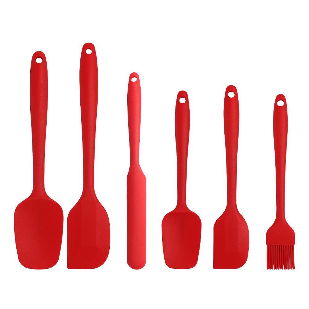 Premium 6-Piece Food Grade Silicone Spatula Set - Heat Resistant, Non-Stick, BPA Free Baking & Cooking Utensils - Dishwasher Safe Kitchen Tools for Mixing, Flipping, Scraping - Ideal for Baking Cakes, Cookies & Meal Prep