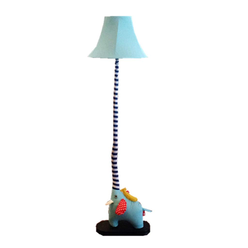 GAOXIN Elephant Floor Lamp with Remote Control - Modern Standing Light for Living Room, Bedroom & Bedside - Soft Fabric Shade (Blue) - Perfect Gift for Birthday & Home Decor - Creates Cozy Ambiance for Reading & Relaxation