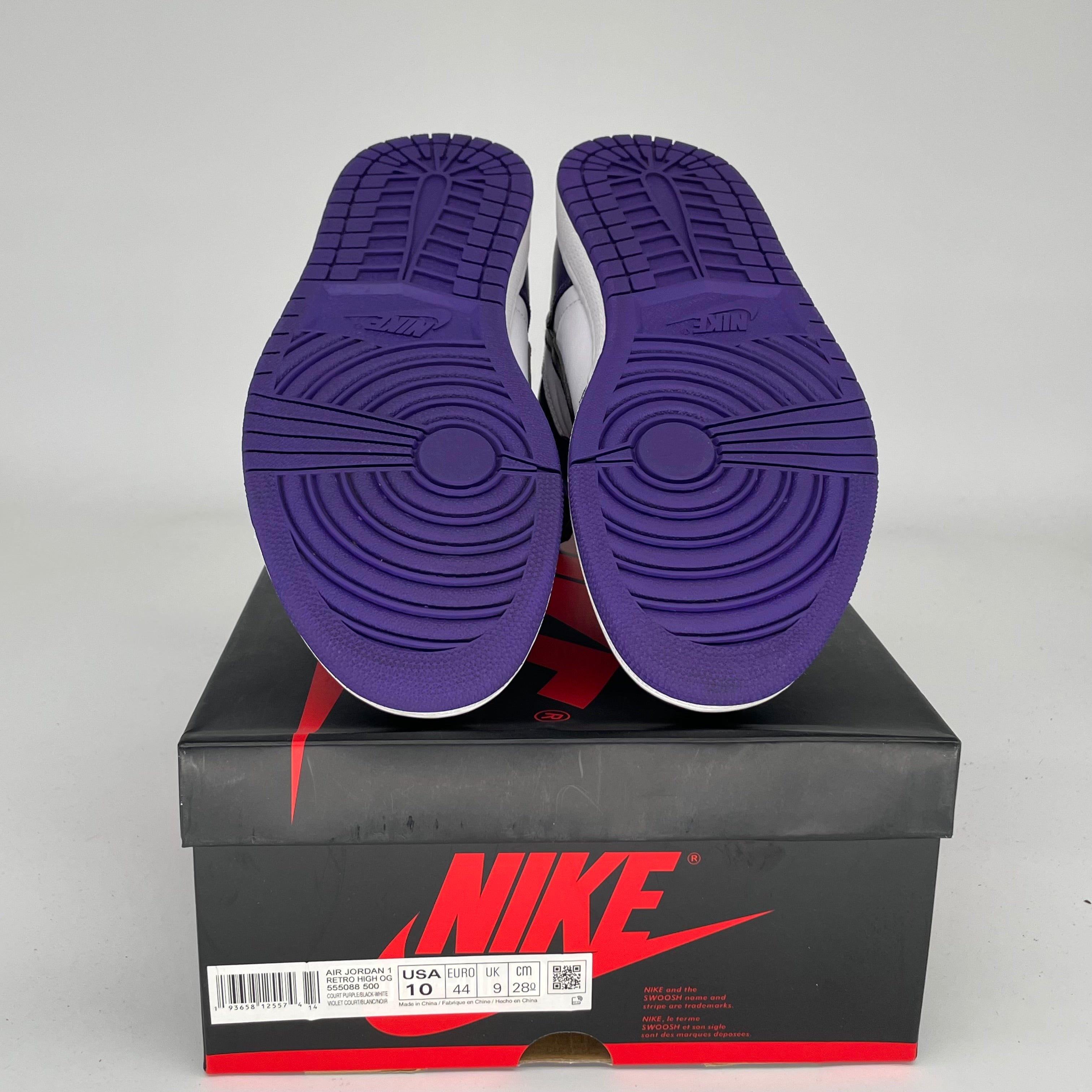 Air Jordan 1 Retro High OG Court Purple White Men's Basketball Shoes Size 10 - 555088-500 | Classic Sneakers for Streetwear, Basketball & Casual Outfits