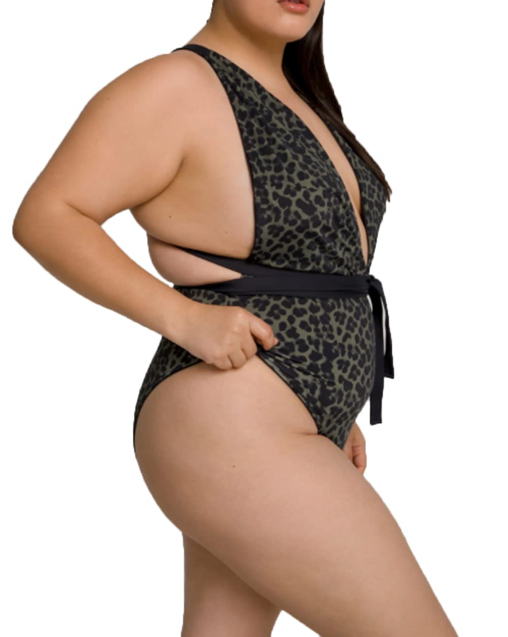 Good American Women's Reversible Dip Dive Wrap One Piece Swimsuit - Sexy High Waisted Bathing Suit for Beach, Pool & Vacation | Tummy Control Swimwear