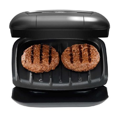 George Foreman GR0040B 2-Serving Classic Plate Grill - Nonstick Electric Indoor Grill with Removable Plates, Black | Perfect for Small Kitchens, Dorms & Quick Healthy Meals